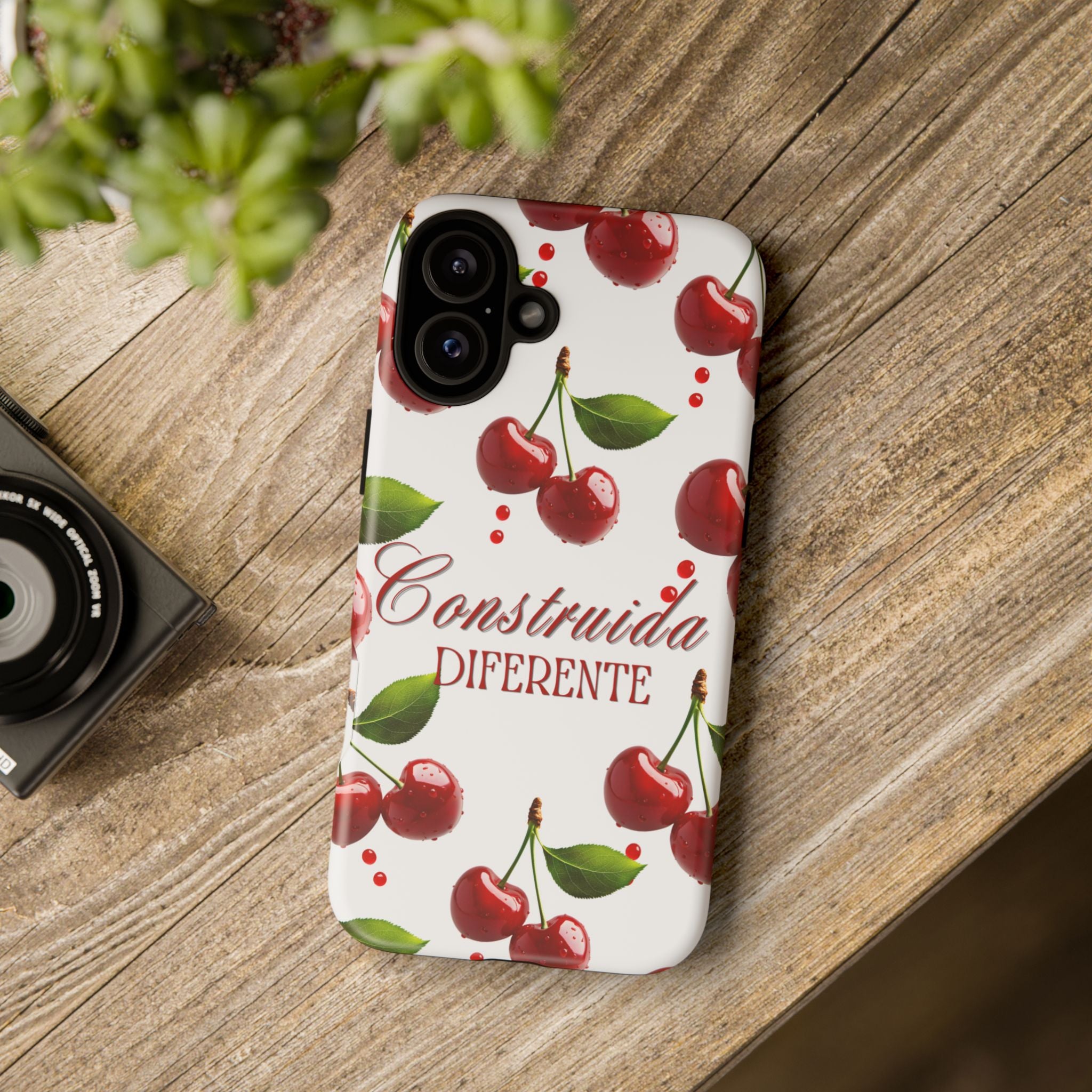 Cherry Pattern Phone Case — "Construida Diferente" Protective Tough Case