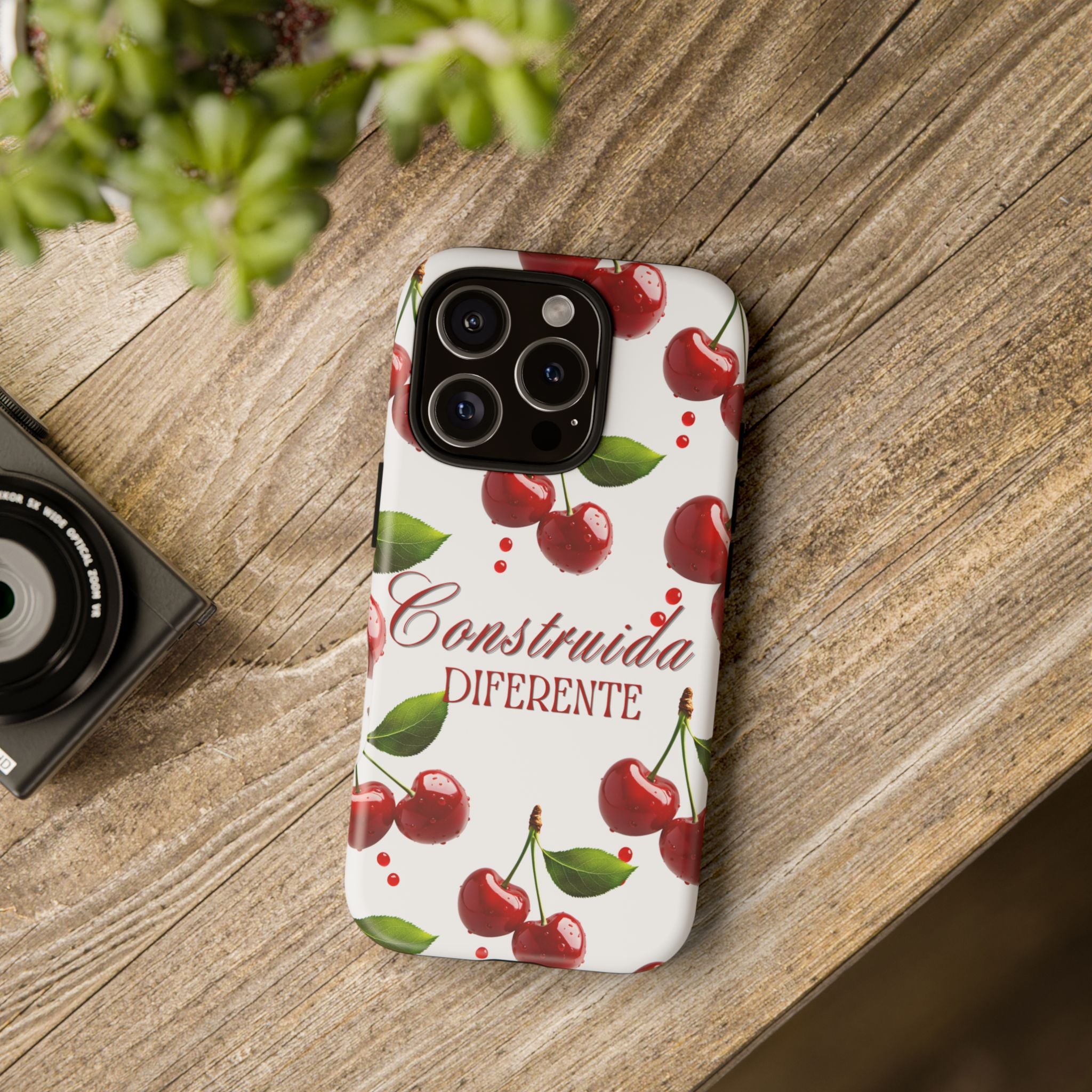 Cherry Pattern Phone Case — "Construida Diferente" Protective Tough Case