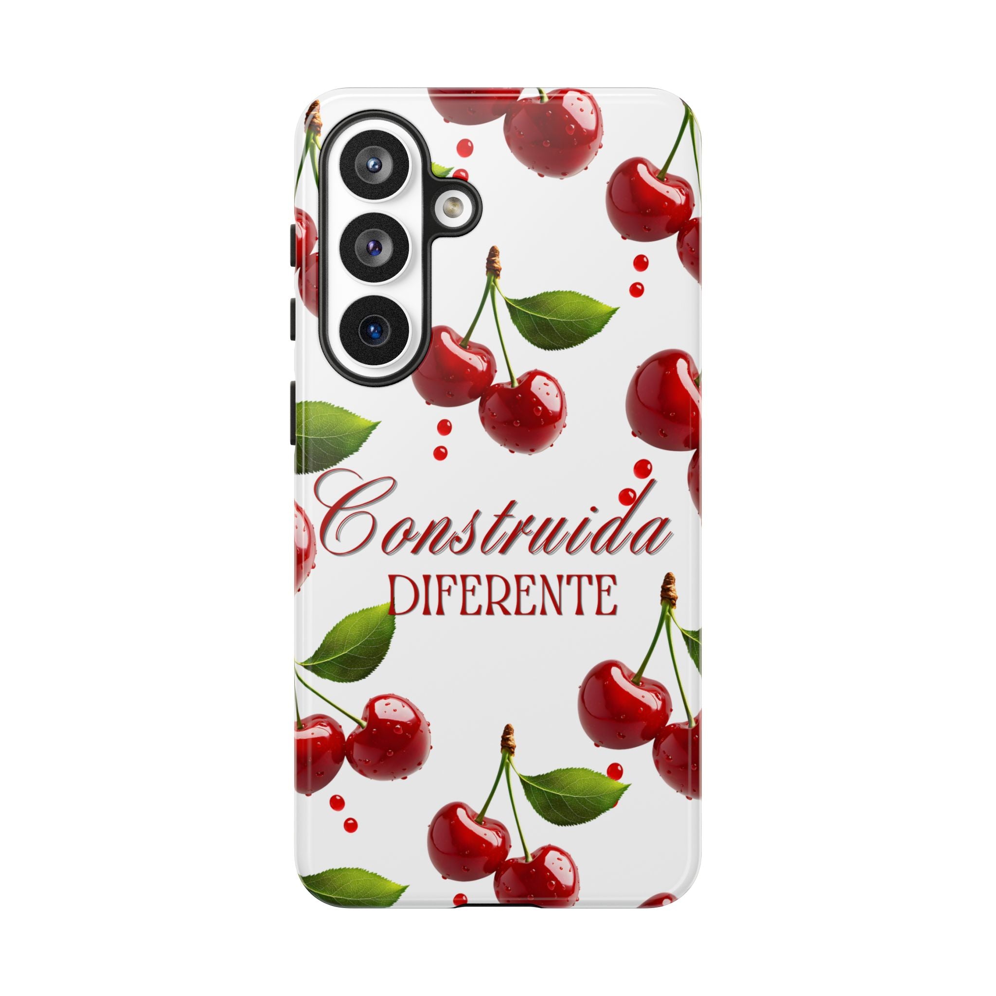 Cherry Pattern Phone Case — "Construida Diferente" Protective Tough Case