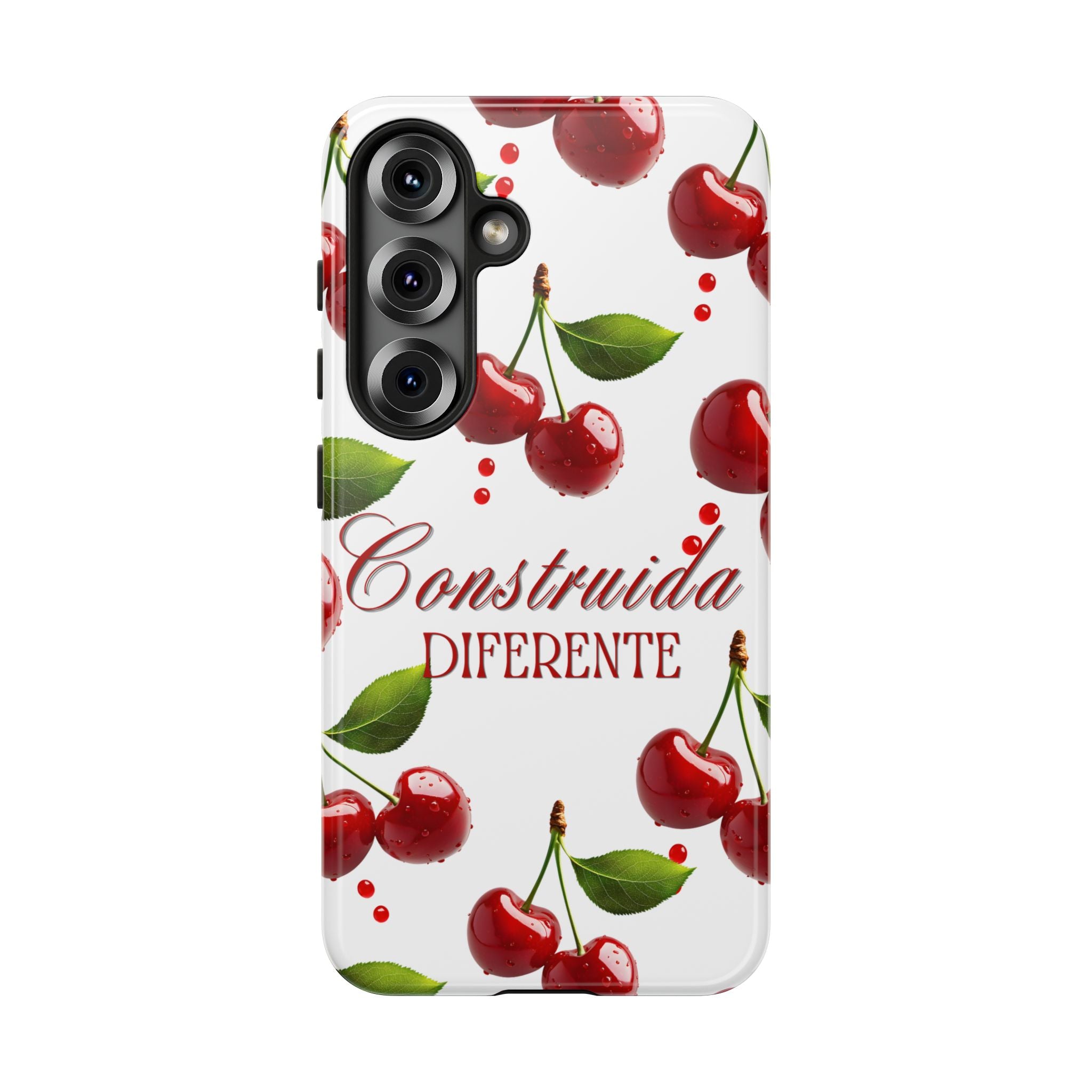 Cherry Pattern Phone Case — "Construida Diferente" Protective Tough Case
