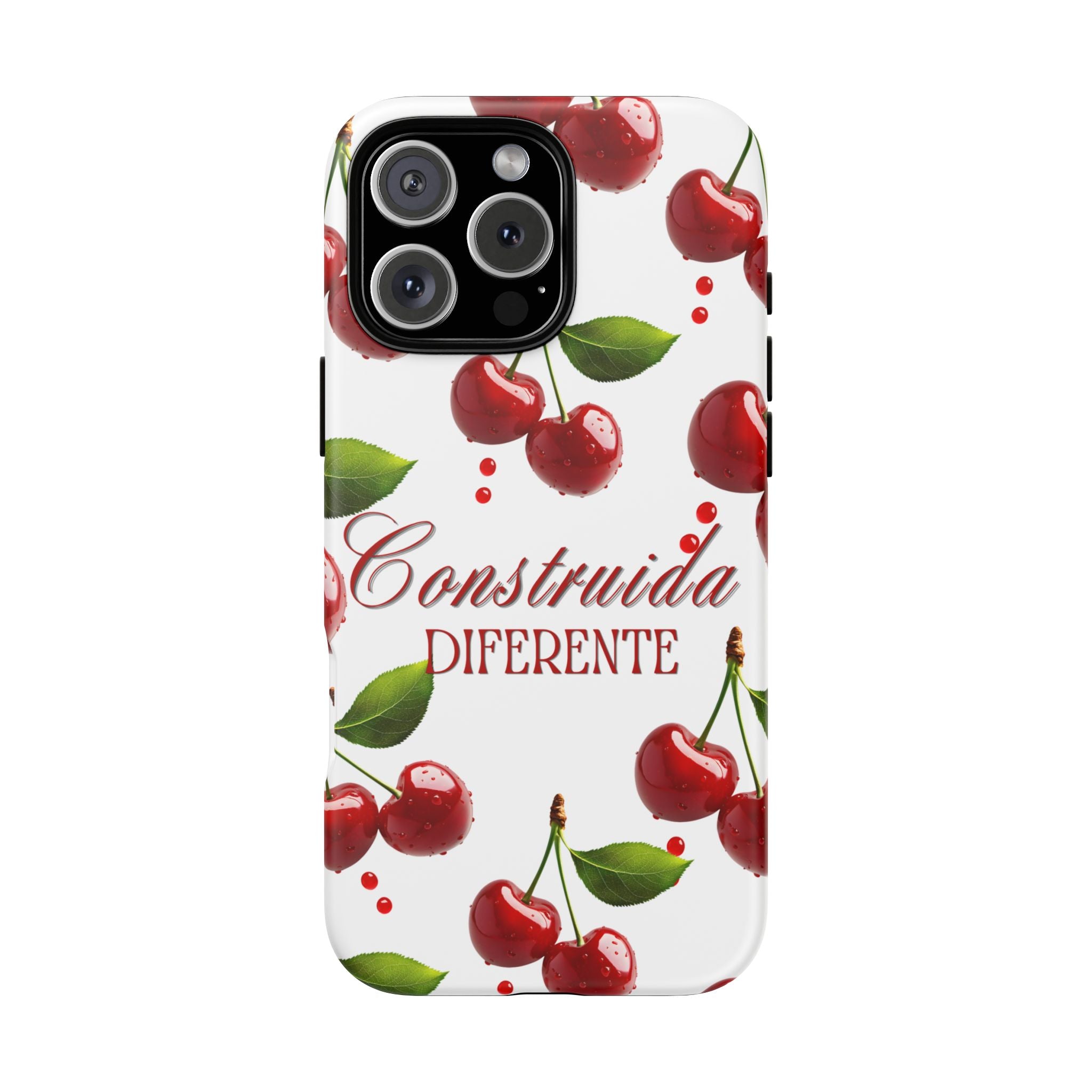 Cherry Pattern Phone Case — "Construida Diferente" Protective Tough Case