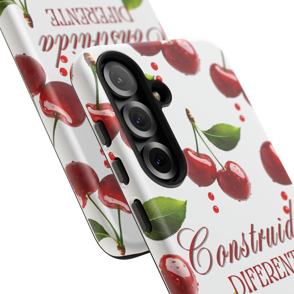 Cherry Pattern Phone Case — "Construida Diferente" Protective Tough Case