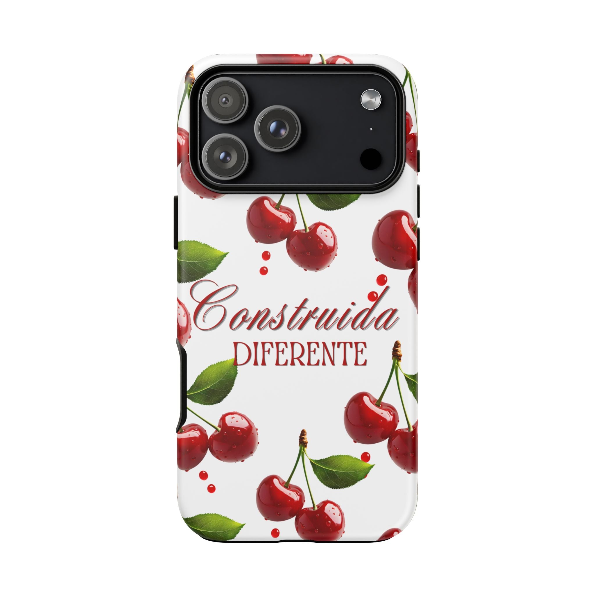 Cherry Pattern Phone Case — "Construida Diferente" Protective Tough Case