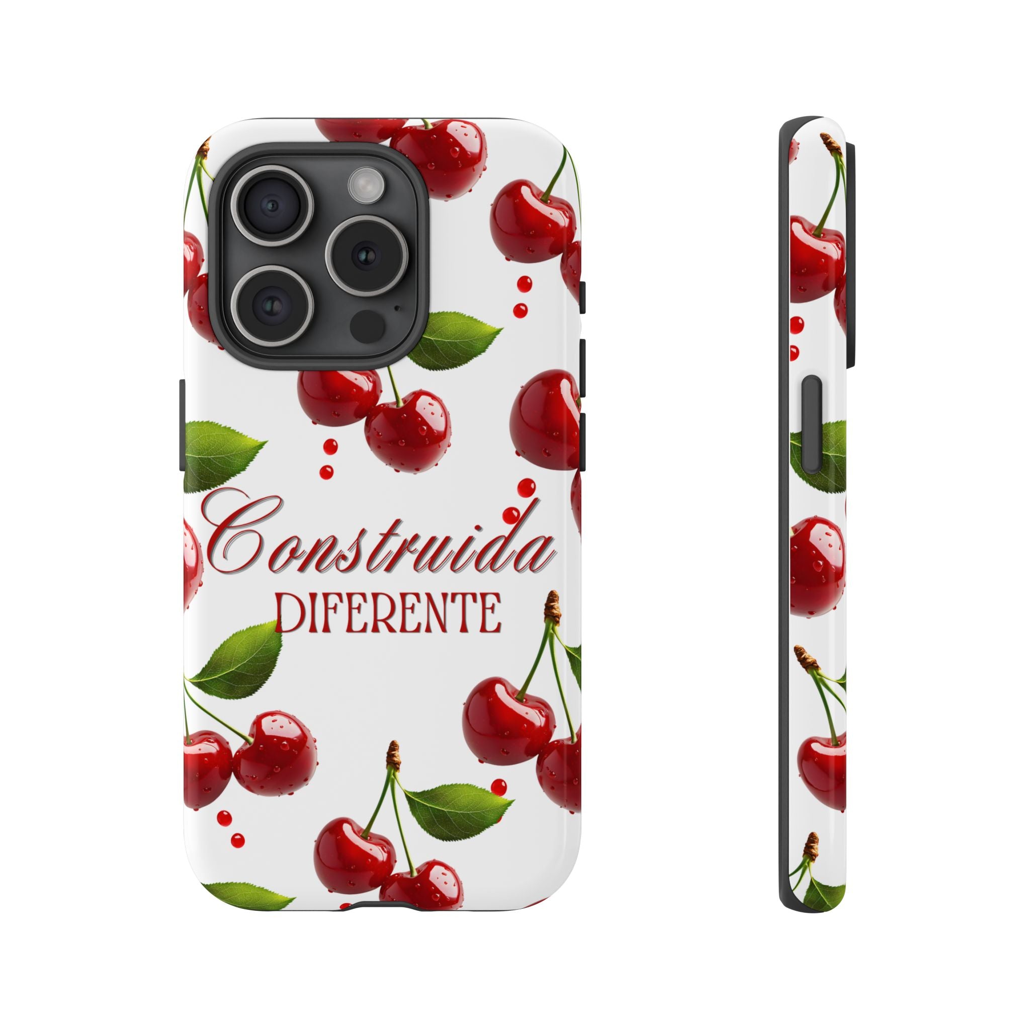 Cherry Pattern Phone Case — "Construida Diferente" Protective Tough Case
