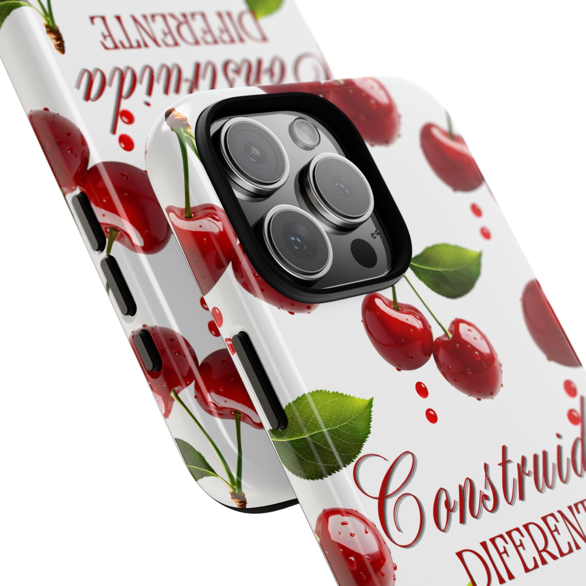 Cherry Pattern Phone Case — "Construida Diferente" Protective Tough Case