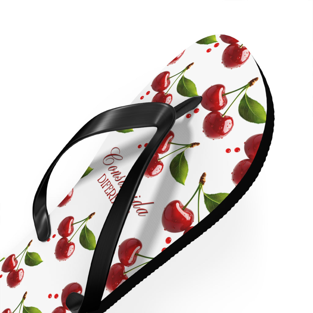 Cherry Pattern Flip Flops — "Construída Diferente"  Summer Sandals