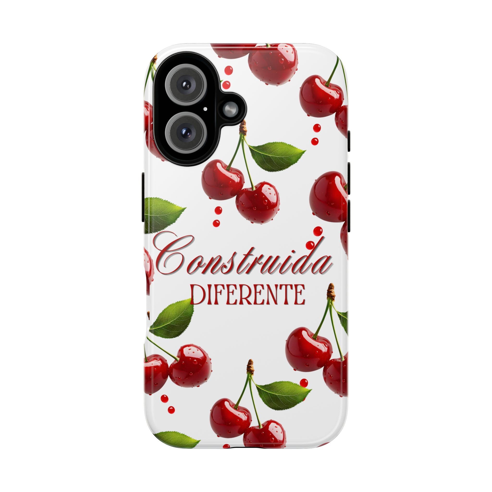 Cherry Pattern Phone Case — "Construida Diferente" Protective Tough Case