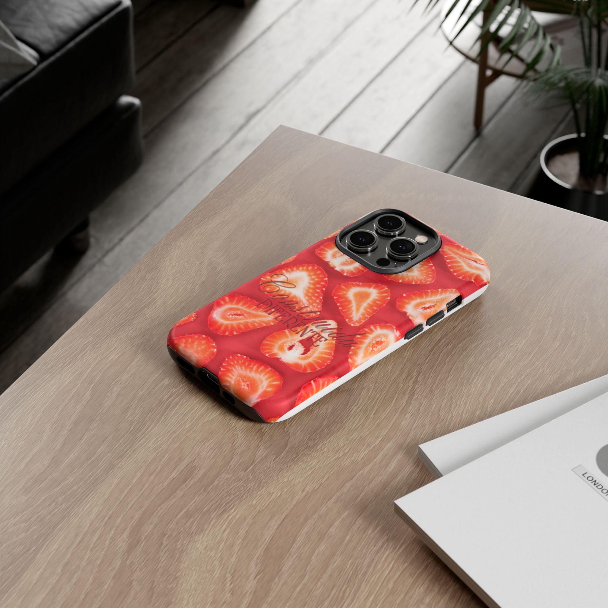 Strawberry Phone Case — Bold Red Fruit Pattern