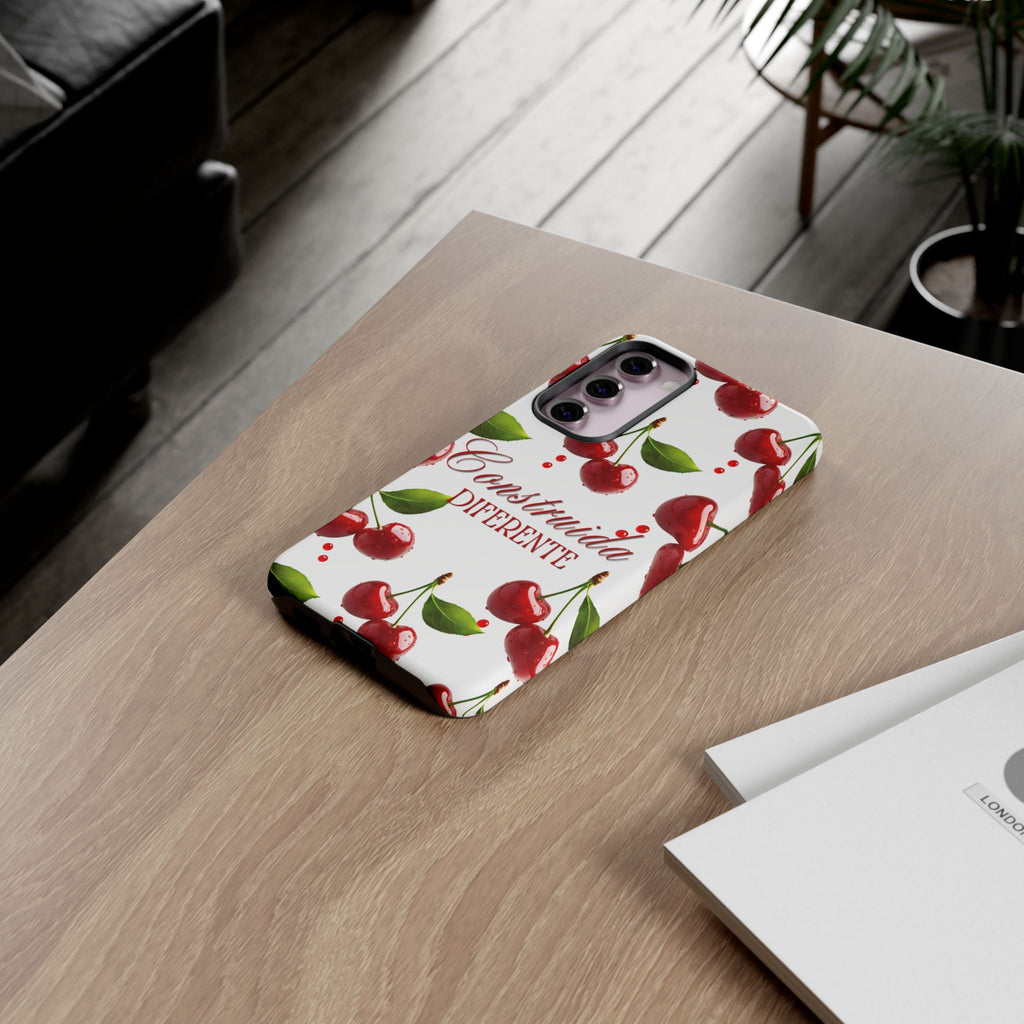 Cherry Pattern Phone Case — "Construida Diferente" Protective Tough Case