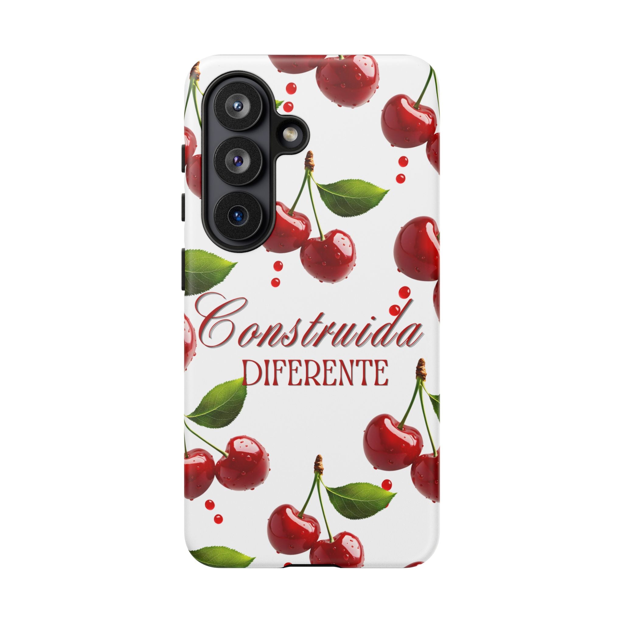 Cherry Pattern Phone Case — "Construida Diferente" Protective Tough Case
