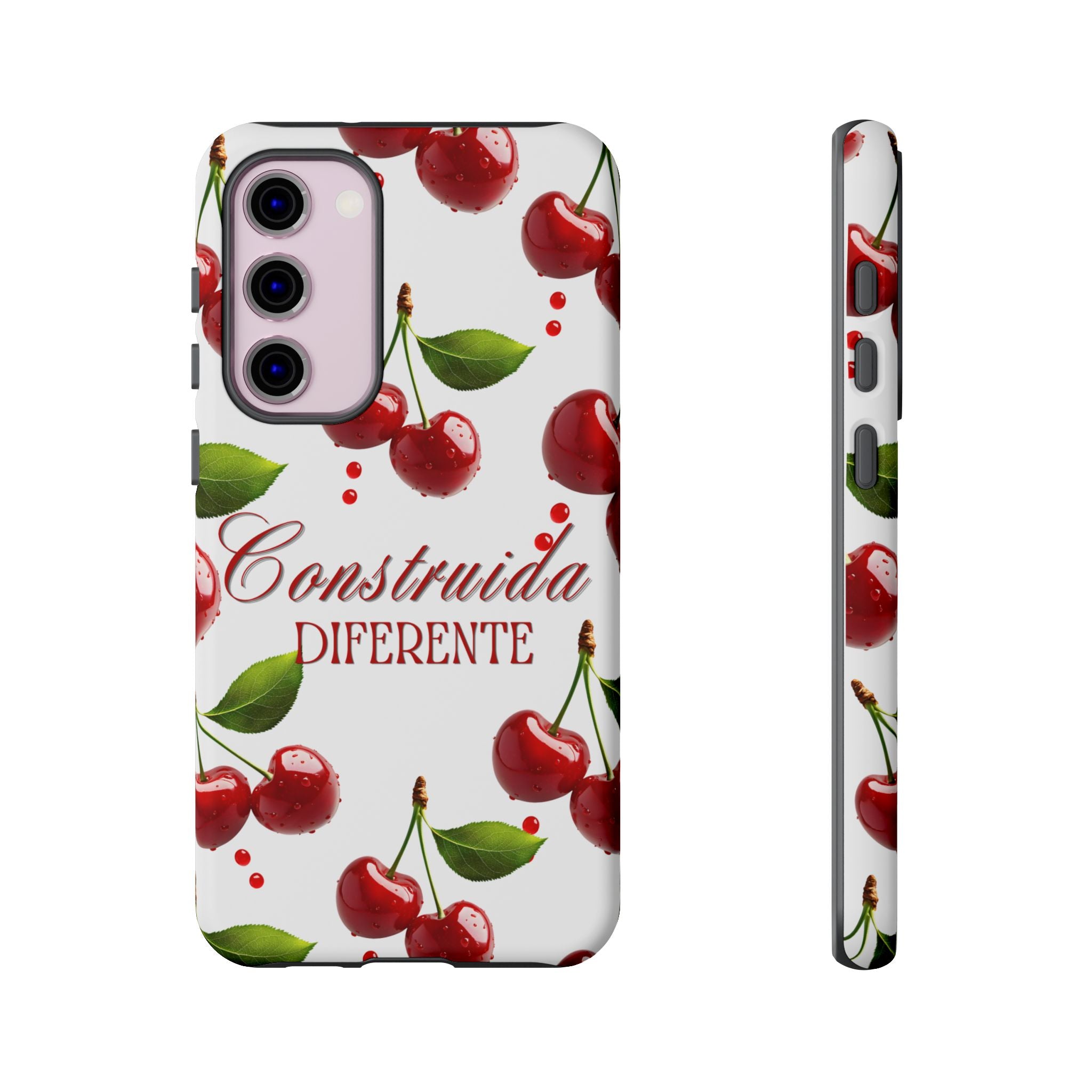 Cherry Pattern Phone Case — "Construida Diferente" Protective Tough Case