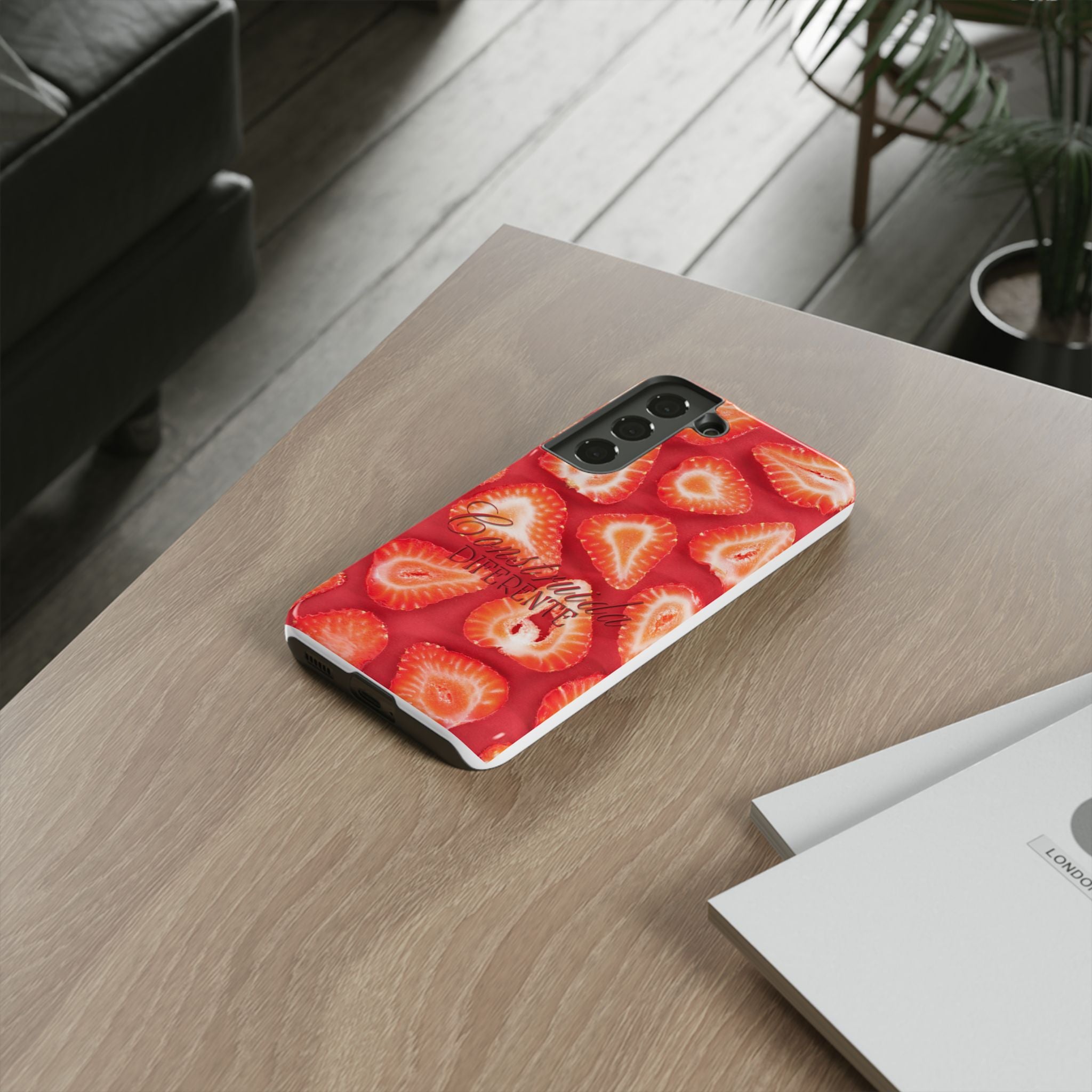 Strawberry Phone Case — Bold Red Fruit Pattern