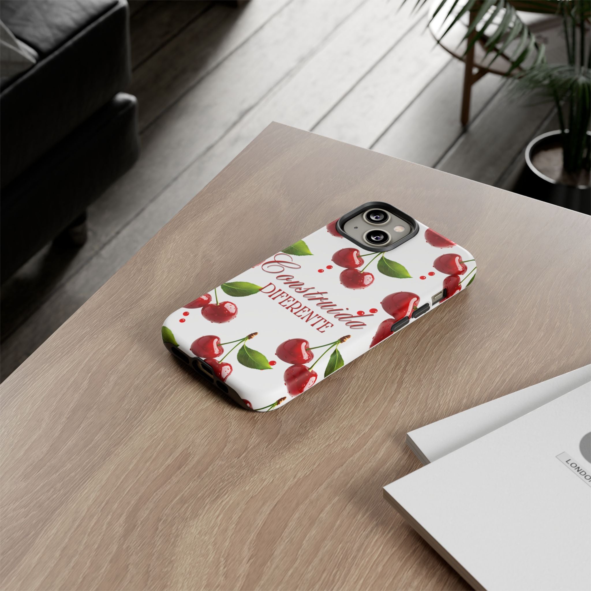 Cherry Pattern Phone Case — "Construida Diferente" Protective Tough Case