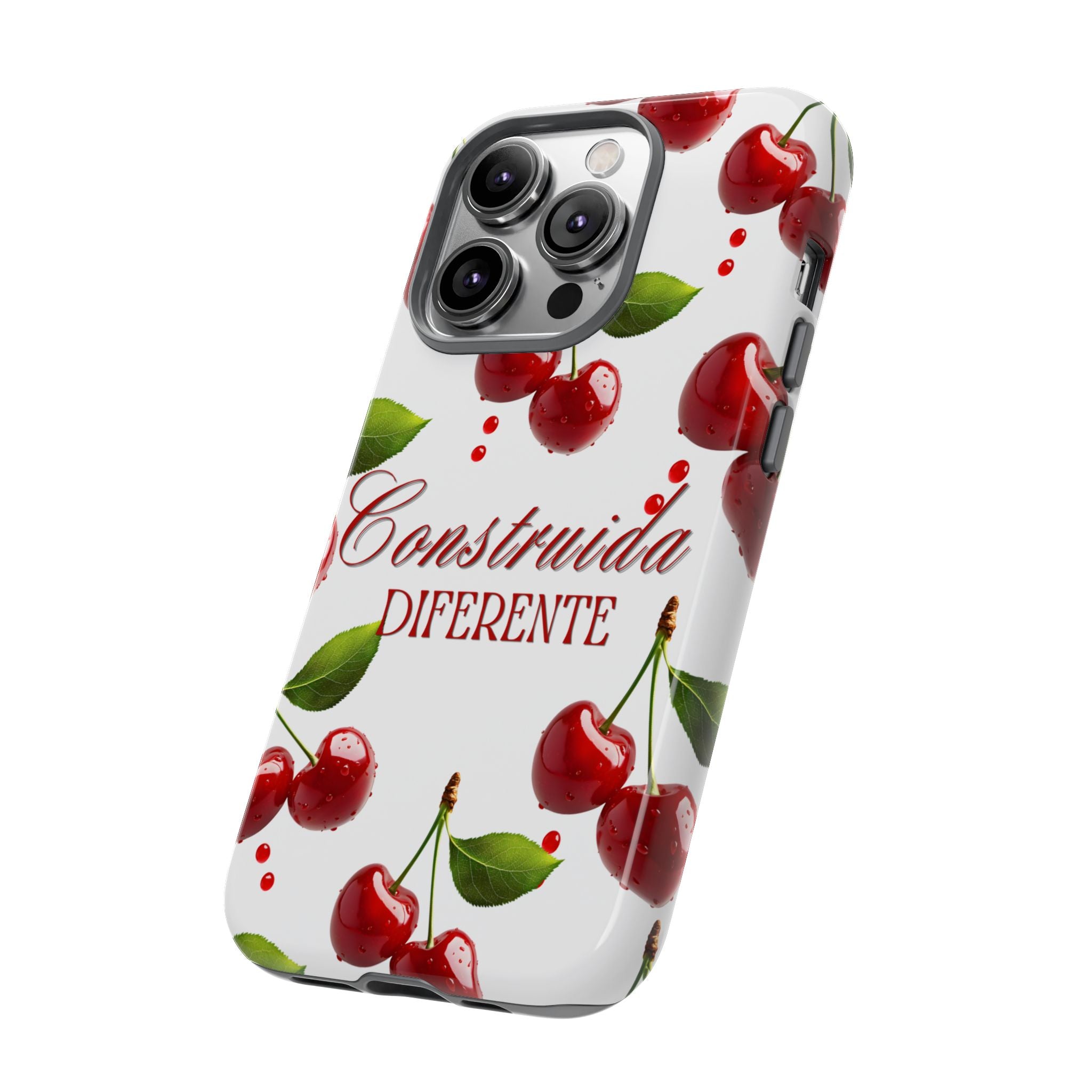 Cherry Pattern Phone Case — "Construida Diferente" Protective Tough Case