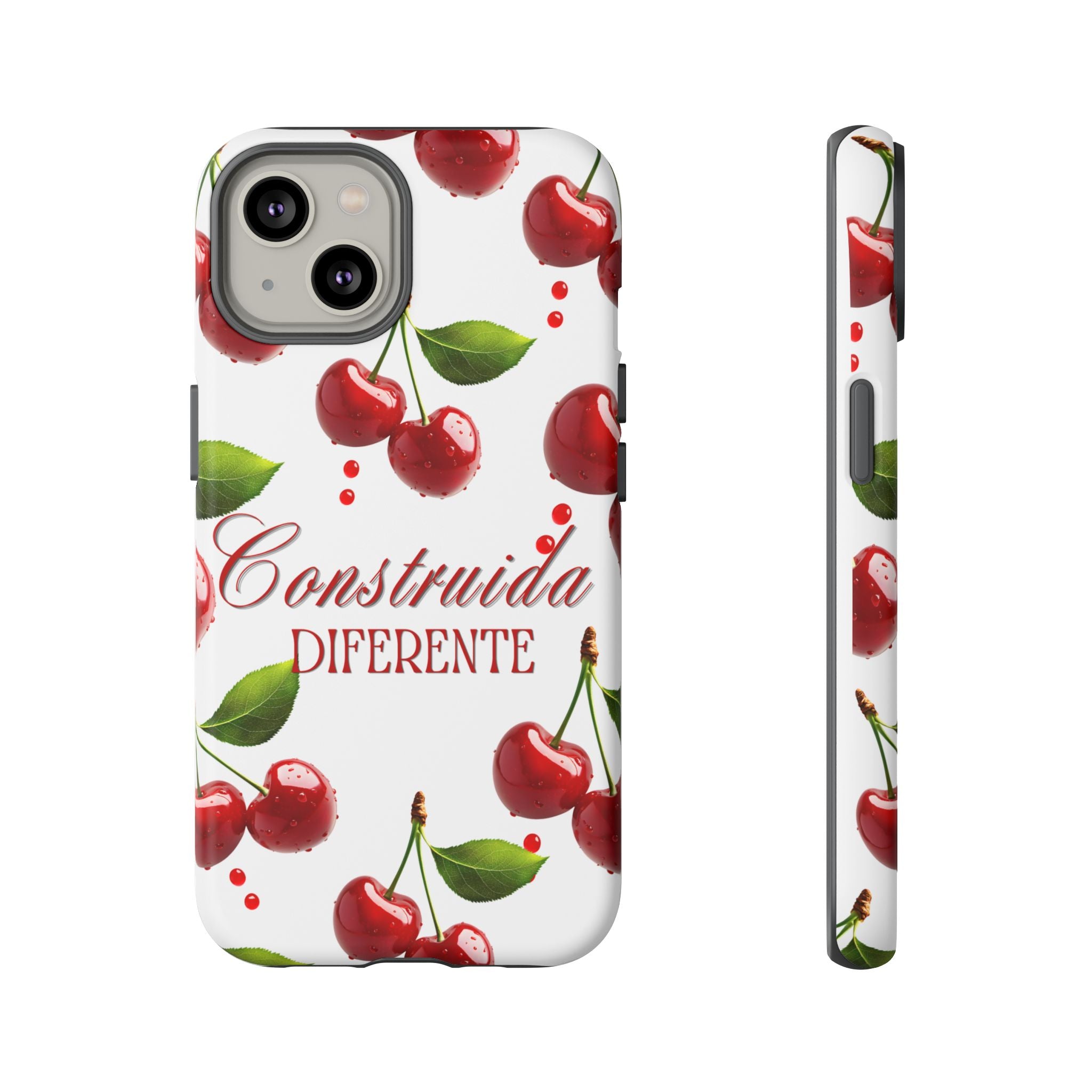 Cherry Pattern Phone Case — "Construida Diferente" Protective Tough Case