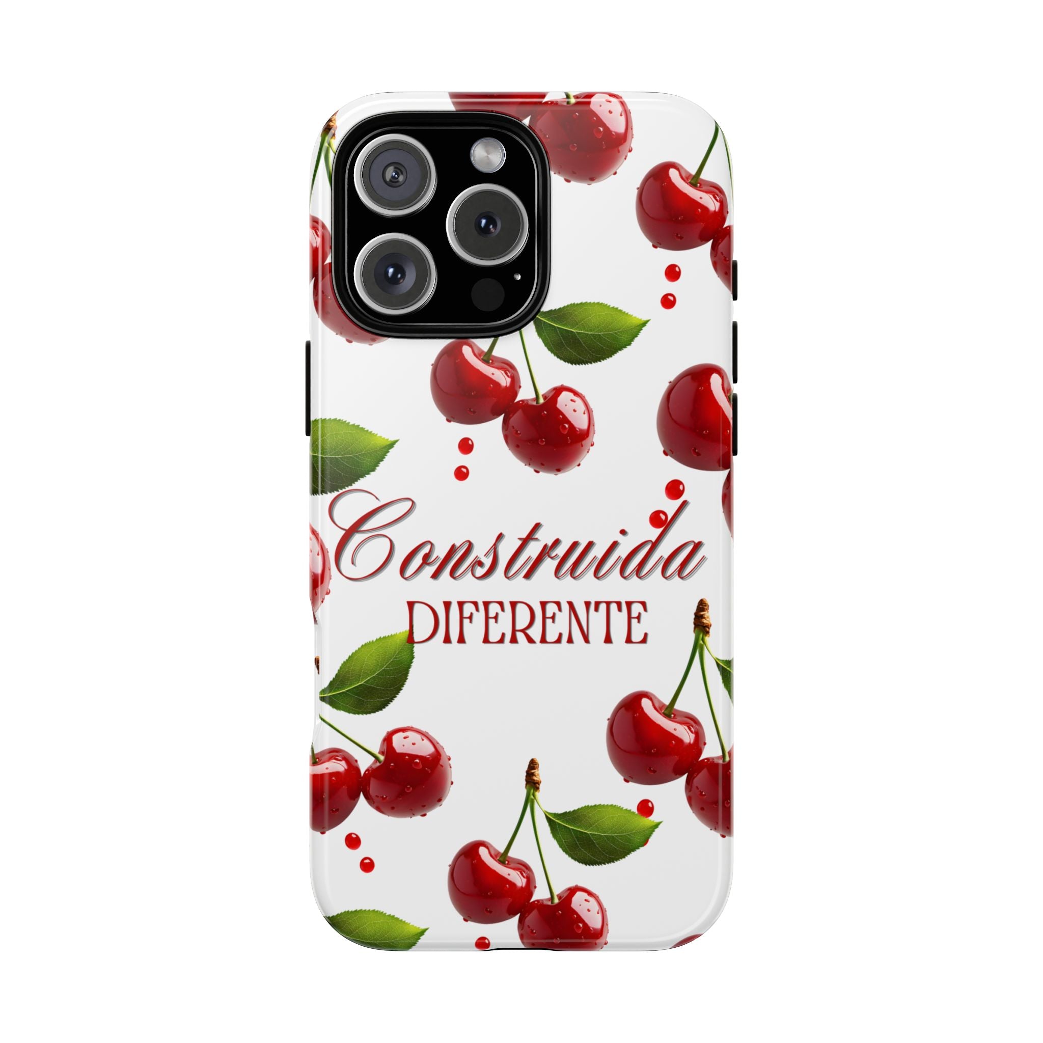 Cherry Pattern Phone Case — "Construida Diferente" Protective Tough Case