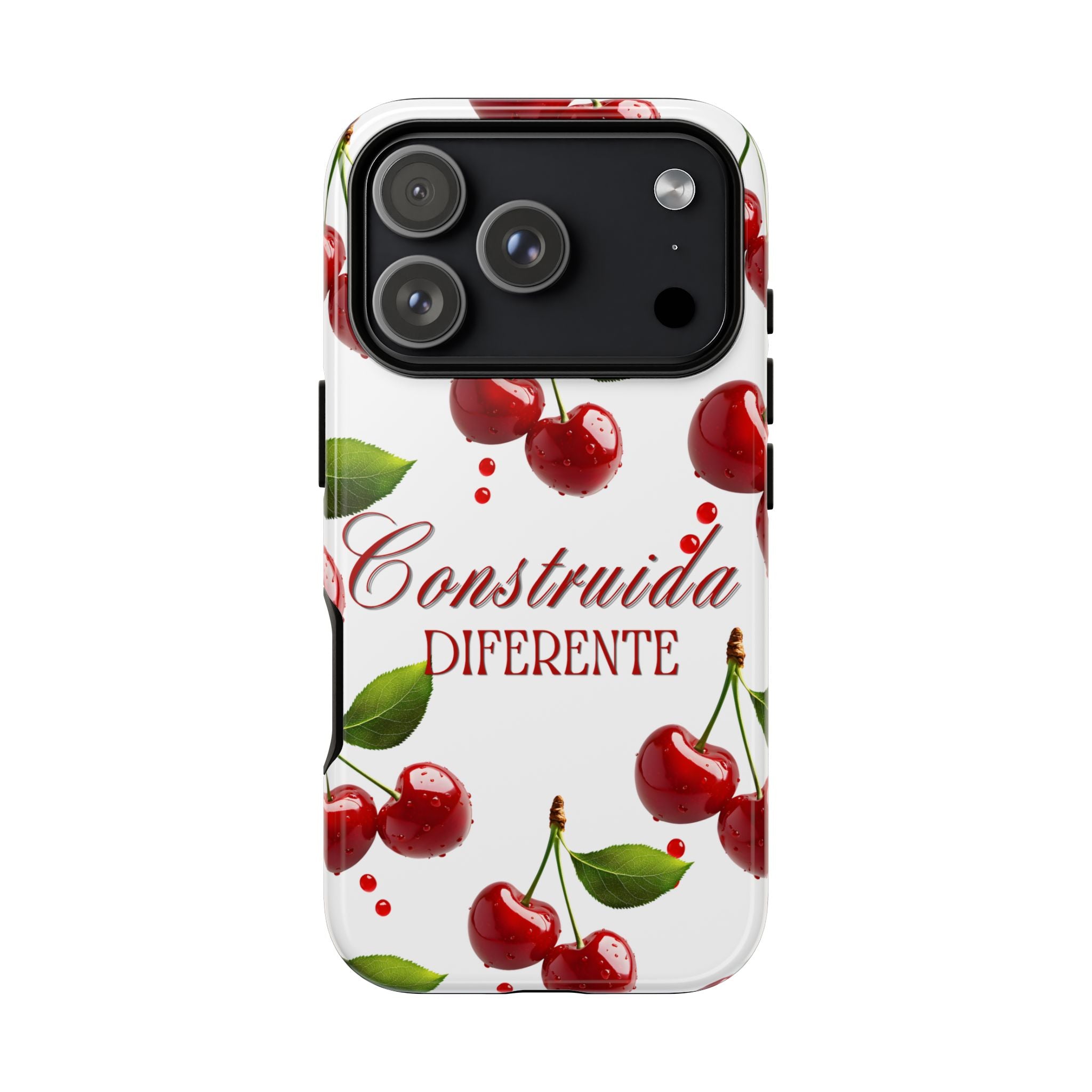 Cherry Pattern Phone Case — "Construida Diferente" Protective Tough Case