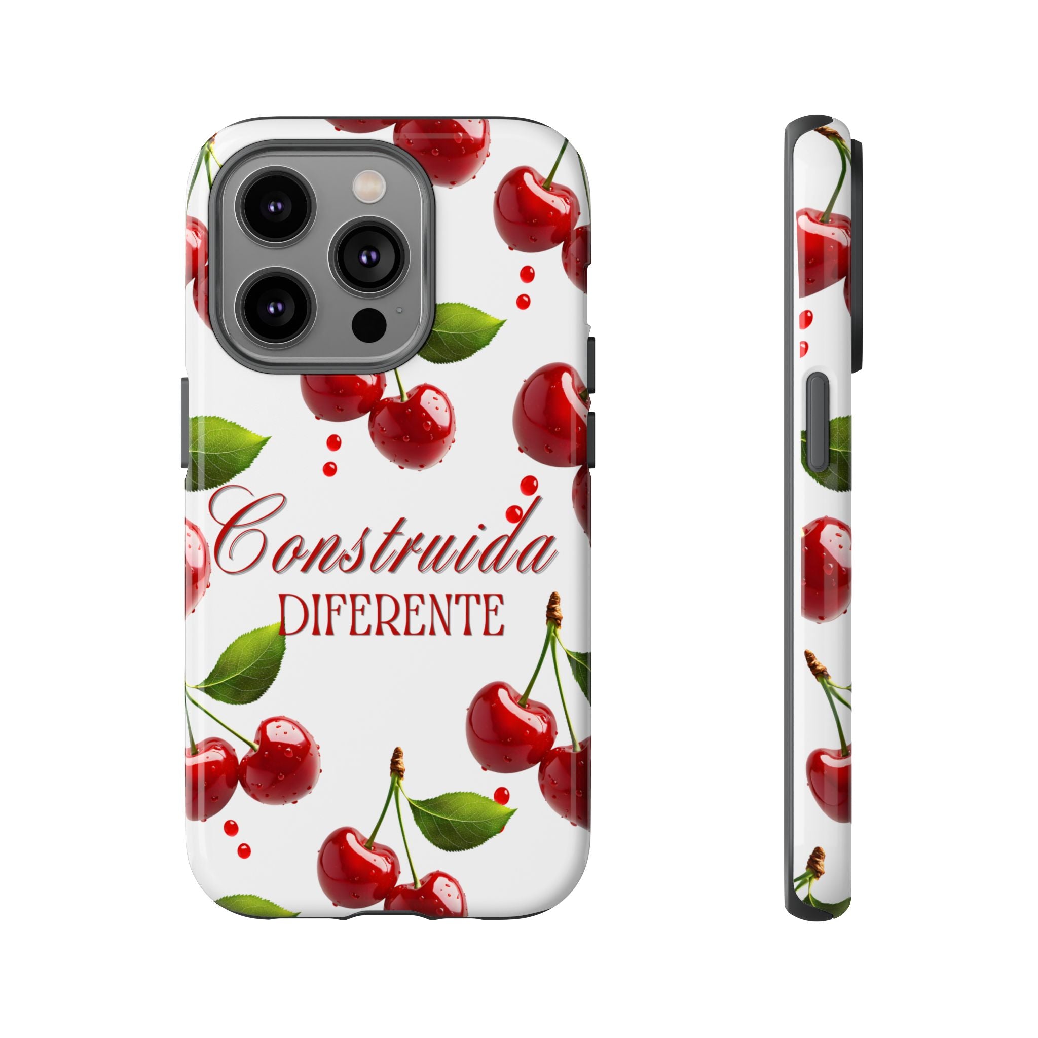 Cherry Pattern Phone Case — "Construida Diferente" Protective Tough Case
