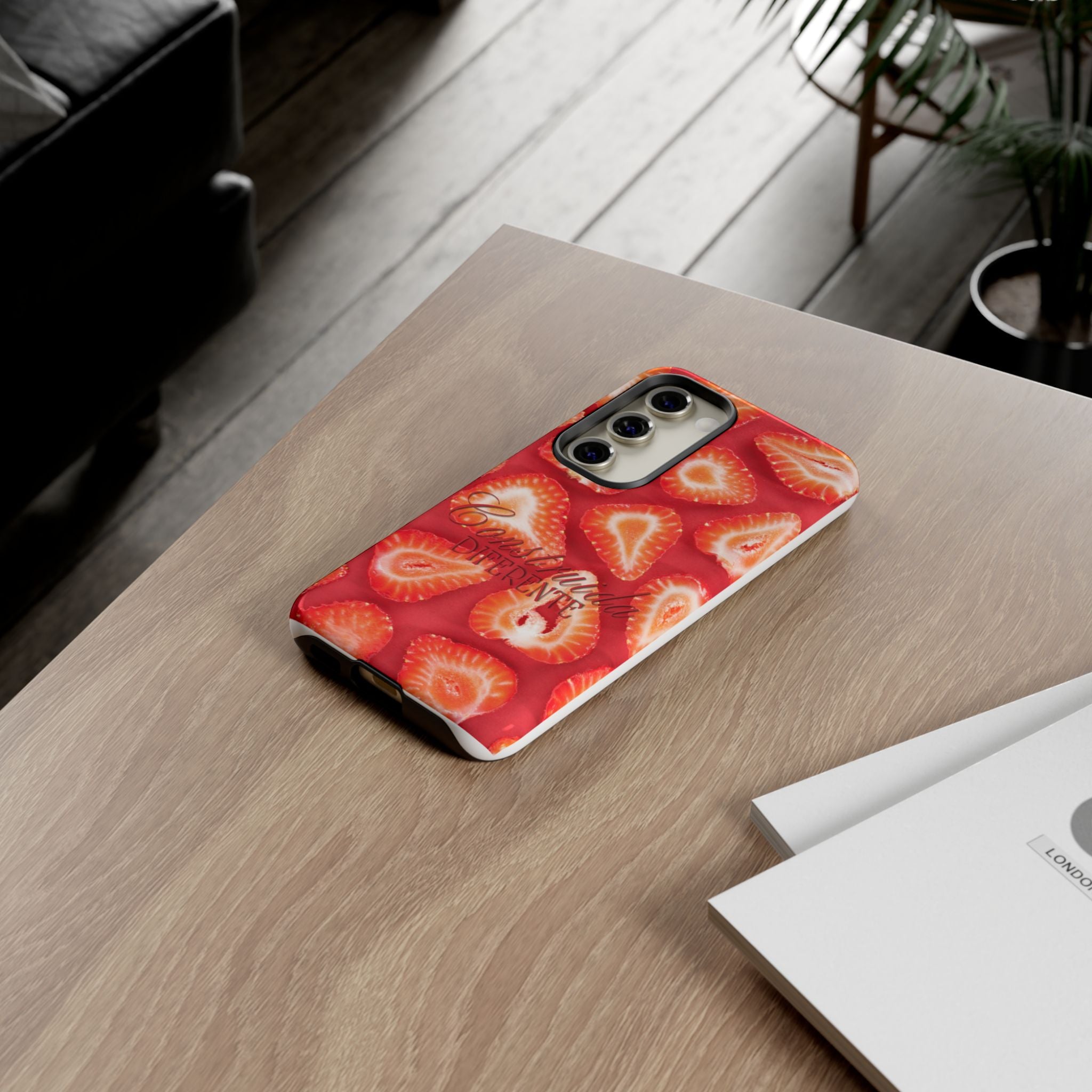 Strawberry Phone Case — Bold Red Fruit Pattern