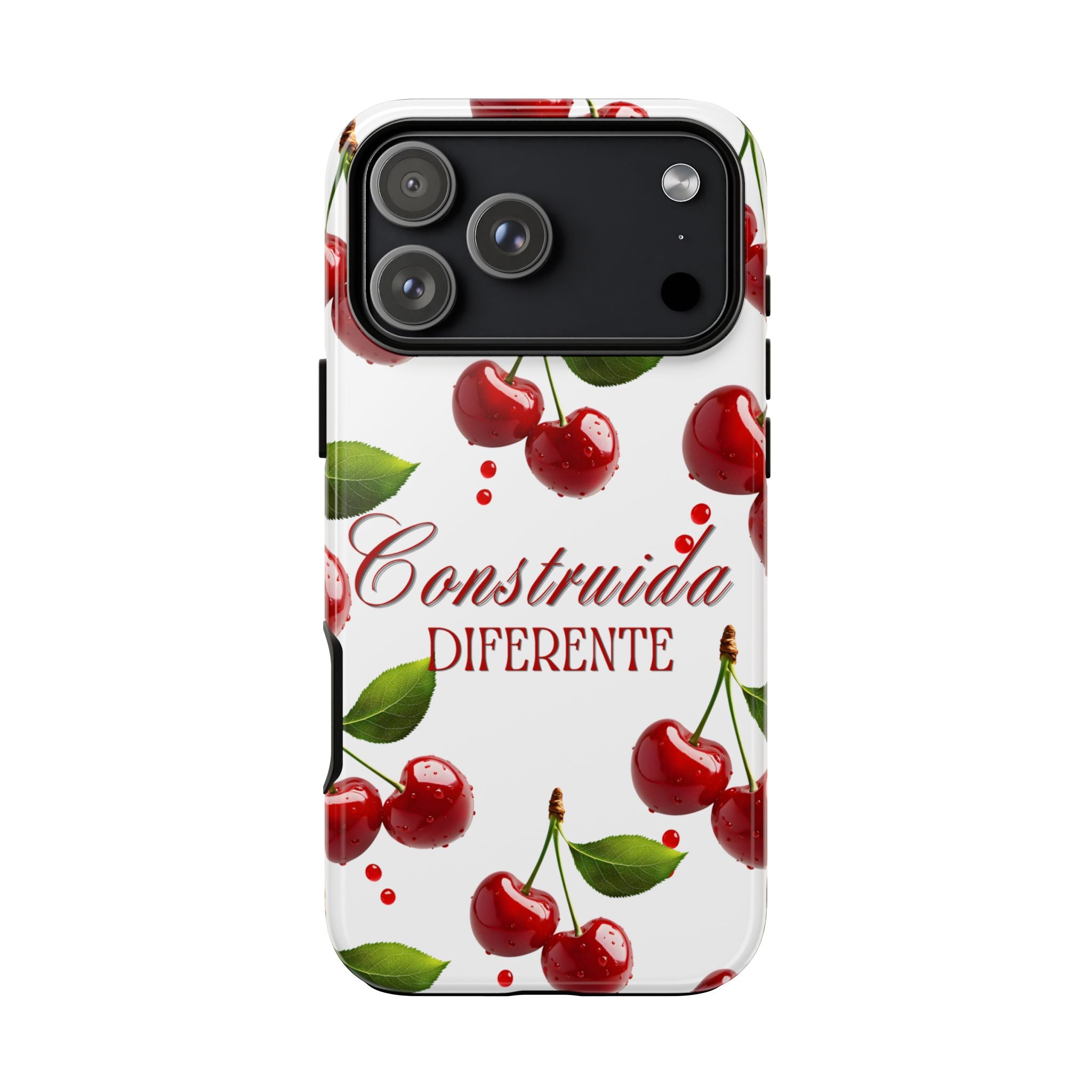 Cherry Pattern Phone Case — "Construida Diferente" Protective Tough Case