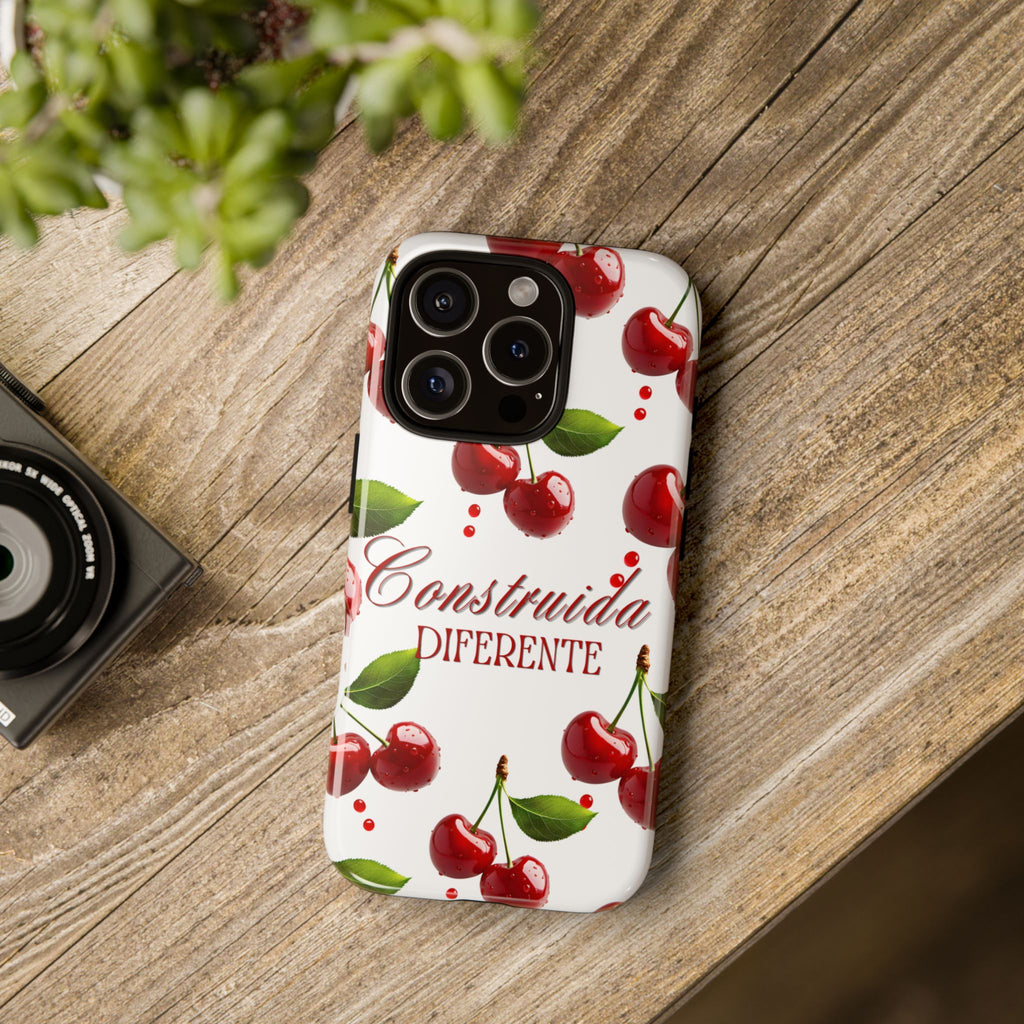 Cherry Pattern Phone Case — "Construida Diferente" Protective Tough Case