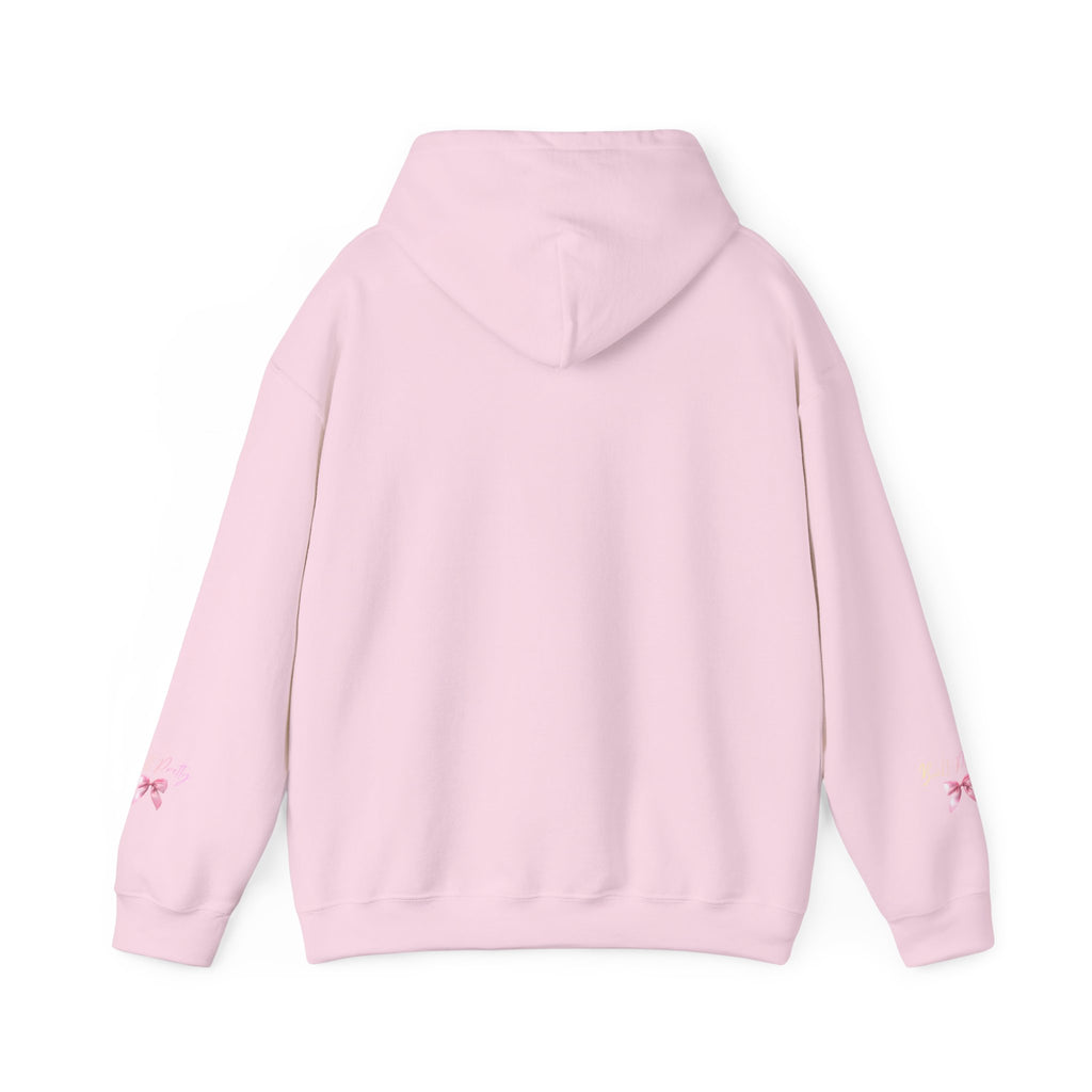 Pretty Bow Hoodie — "Built Pretty" Pink Ribbon Graphic
