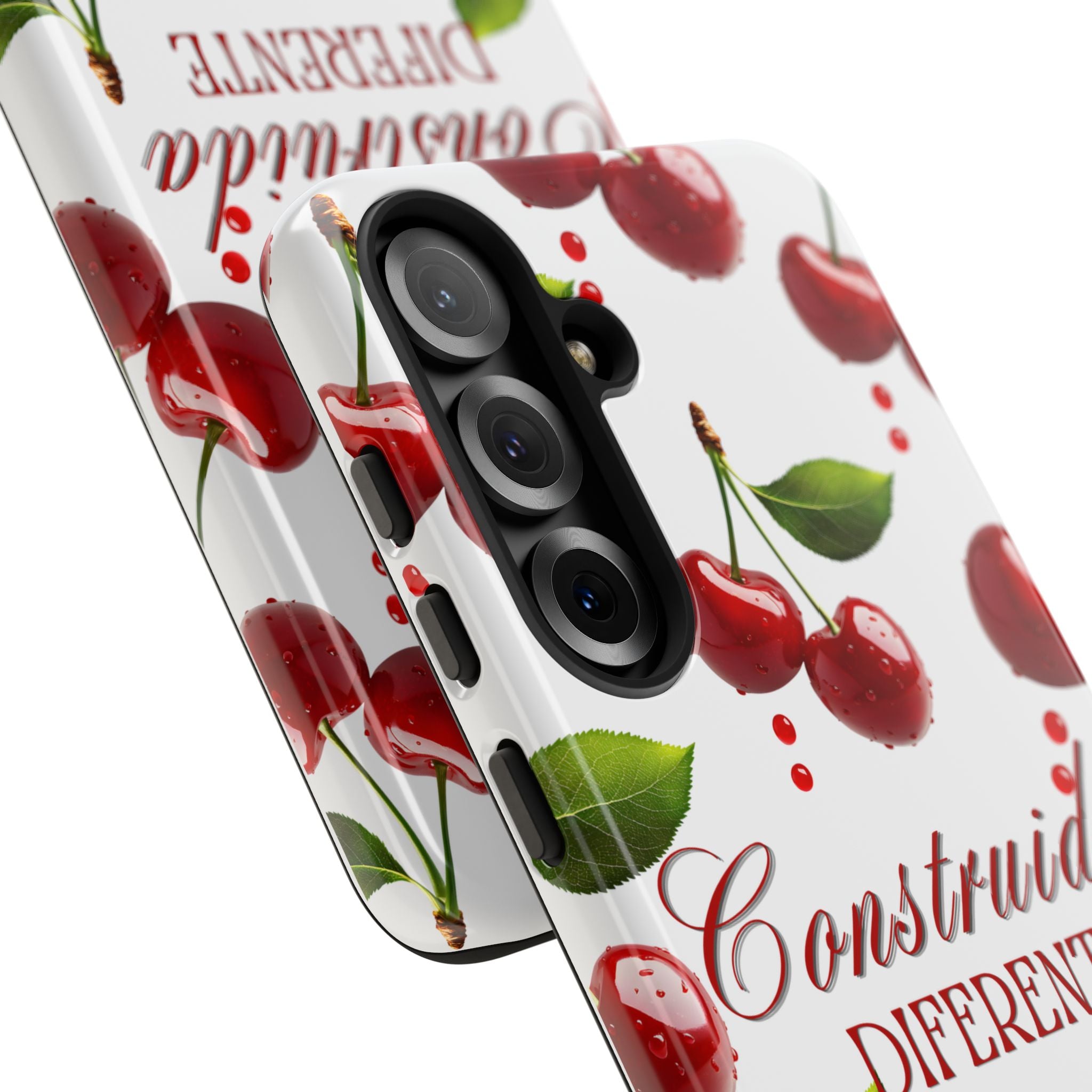 Cherry Pattern Phone Case — "Construida Diferente" Protective Tough Case