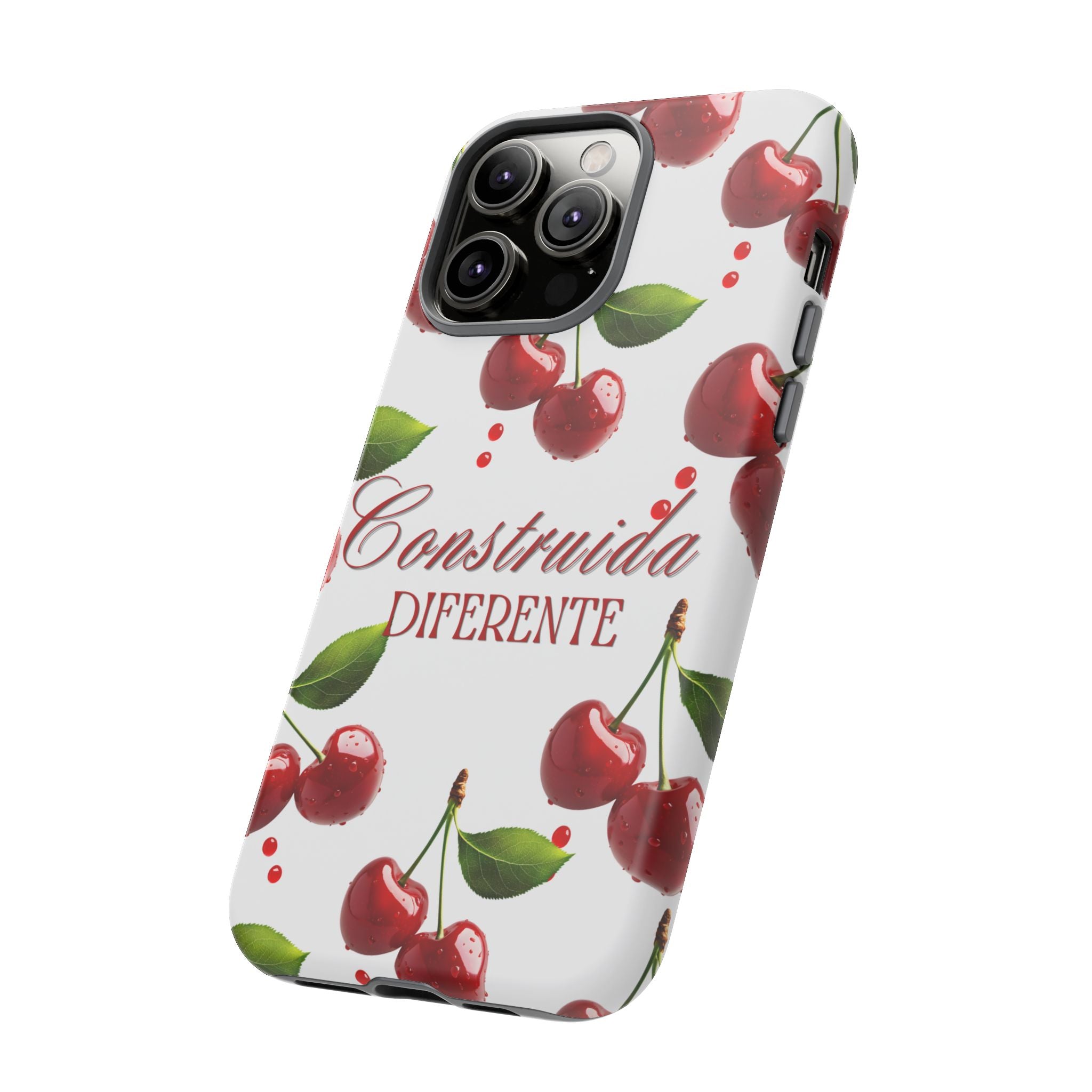 Cherry Pattern Phone Case — "Construida Diferente" Protective Tough Case