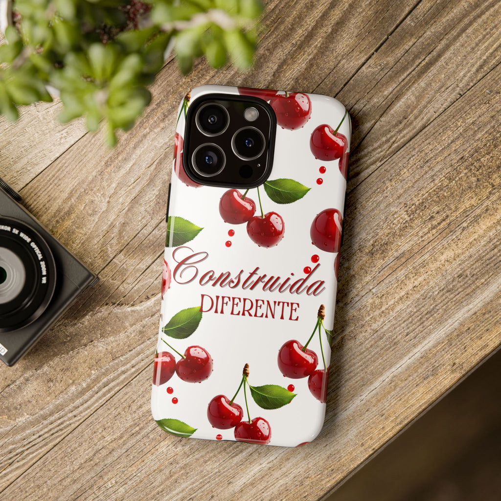 Cherry Pattern Phone Case — "Construida Diferente" Protective Tough Case