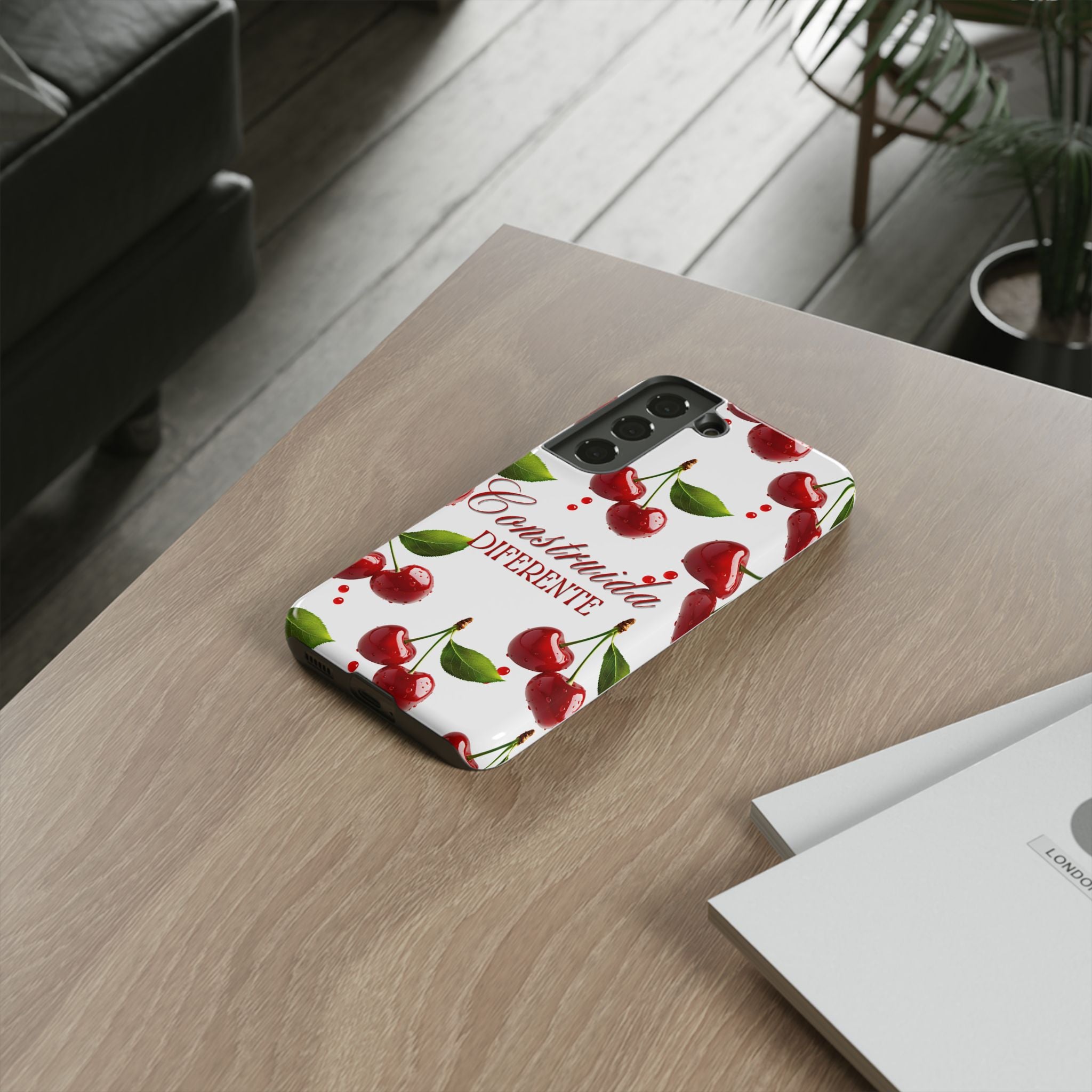 Cherry Pattern Phone Case — "Construida Diferente" Protective Tough Case
