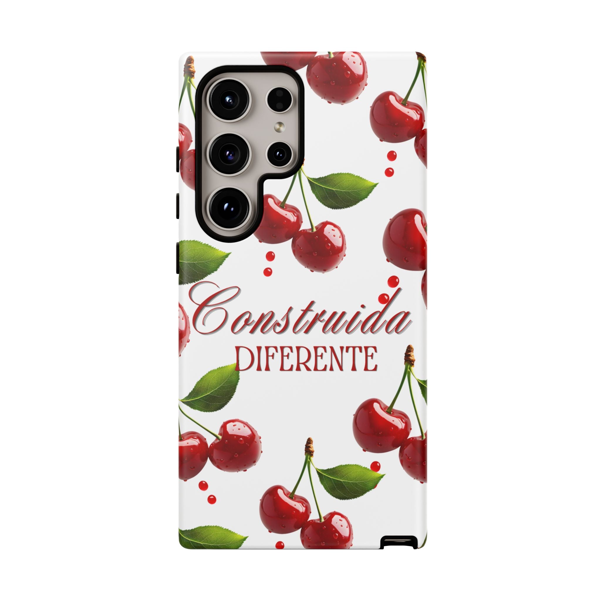Cherry Pattern Phone Case — "Construida Diferente" Protective Tough Case