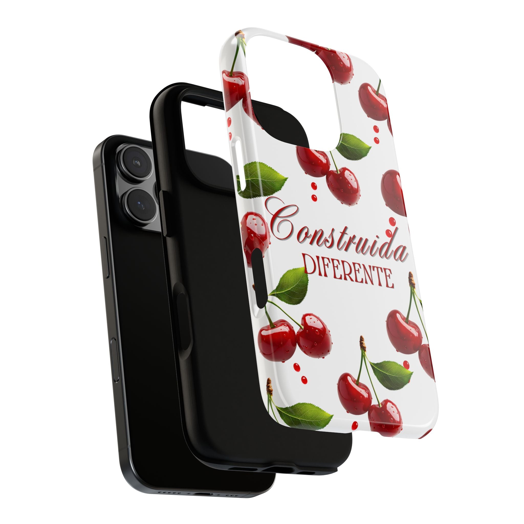 Cherry Pattern Phone Case — "Construida Diferente" Protective Tough Case