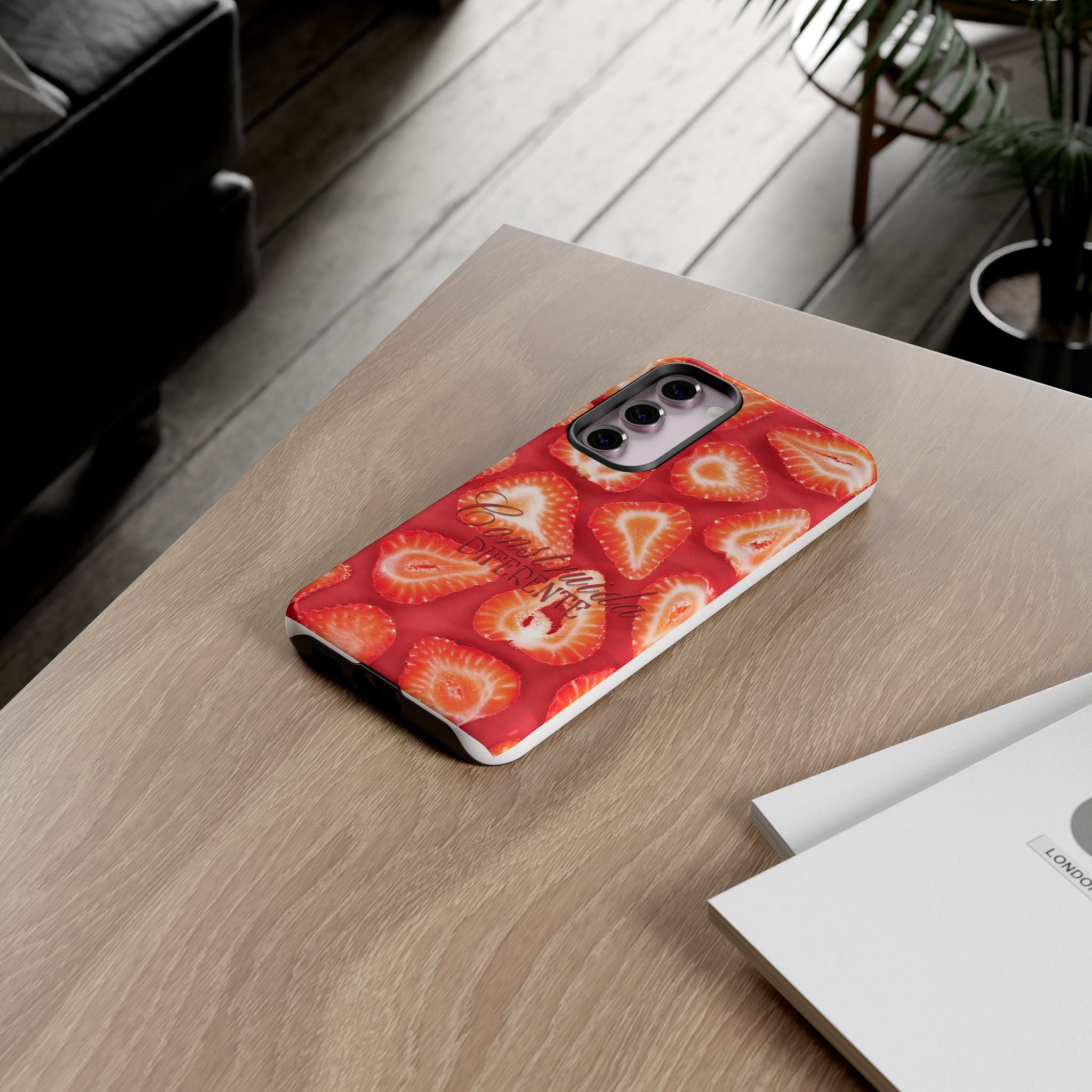 Strawberry Phone Case — Bold Red Fruit Pattern