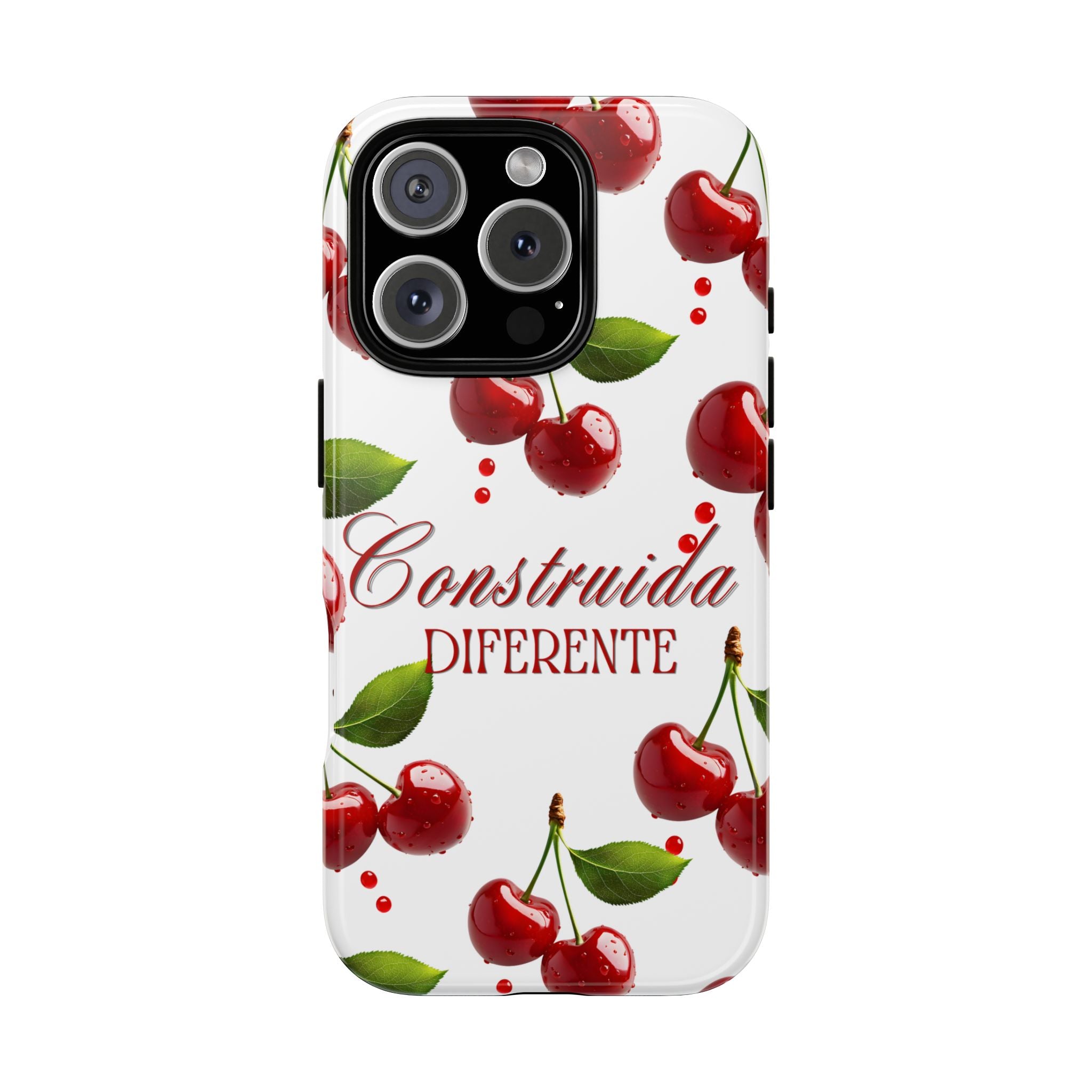 Cherry Pattern Phone Case — "Construida Diferente" Protective Tough Case