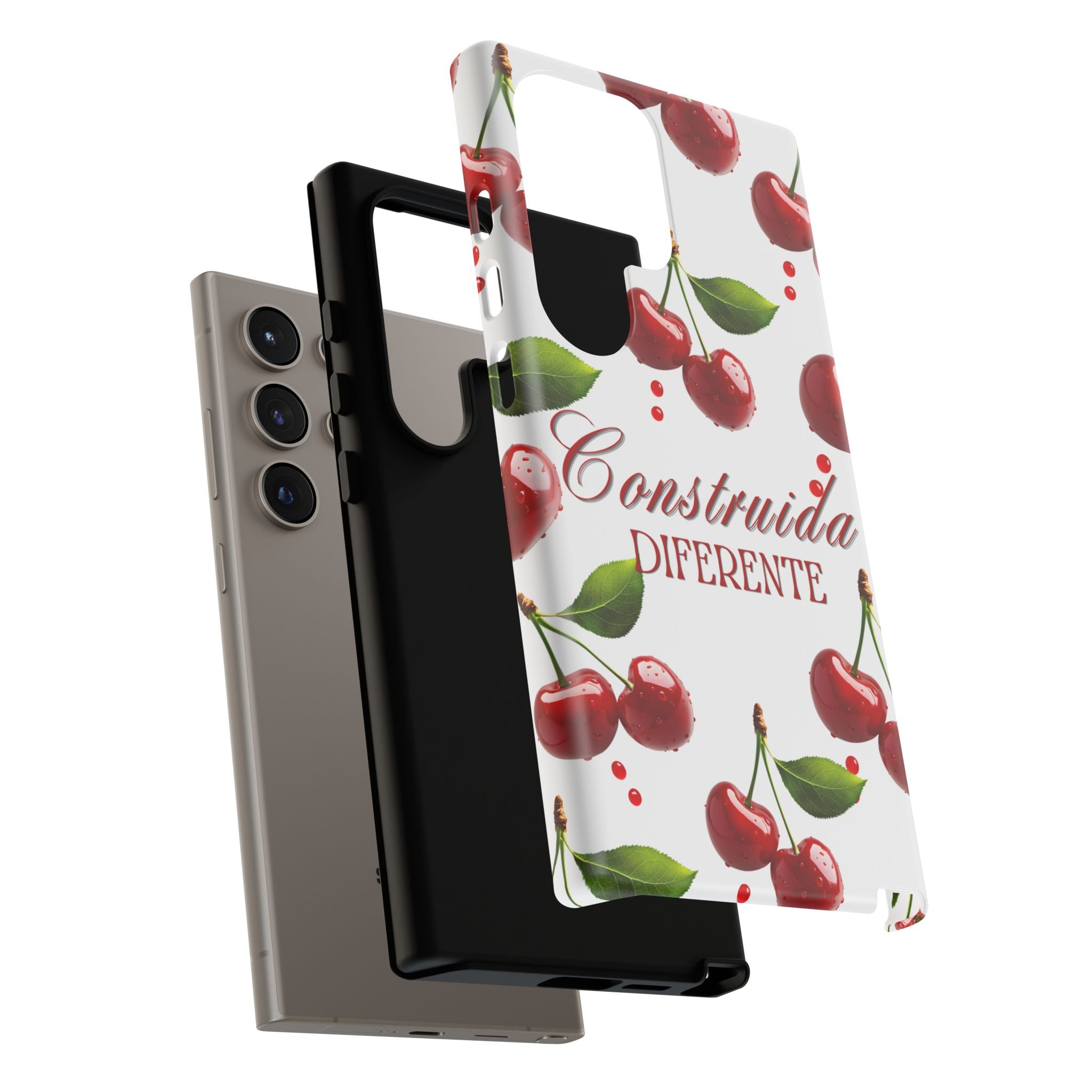 Cherry Pattern Phone Case — "Construida Diferente" Protective Tough Case