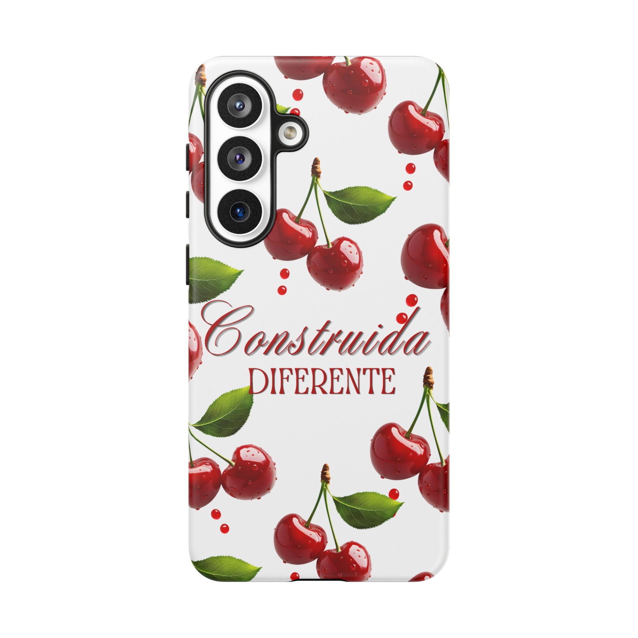 Cherry Pattern Phone Case — "Construida Diferente" Protective Tough Case