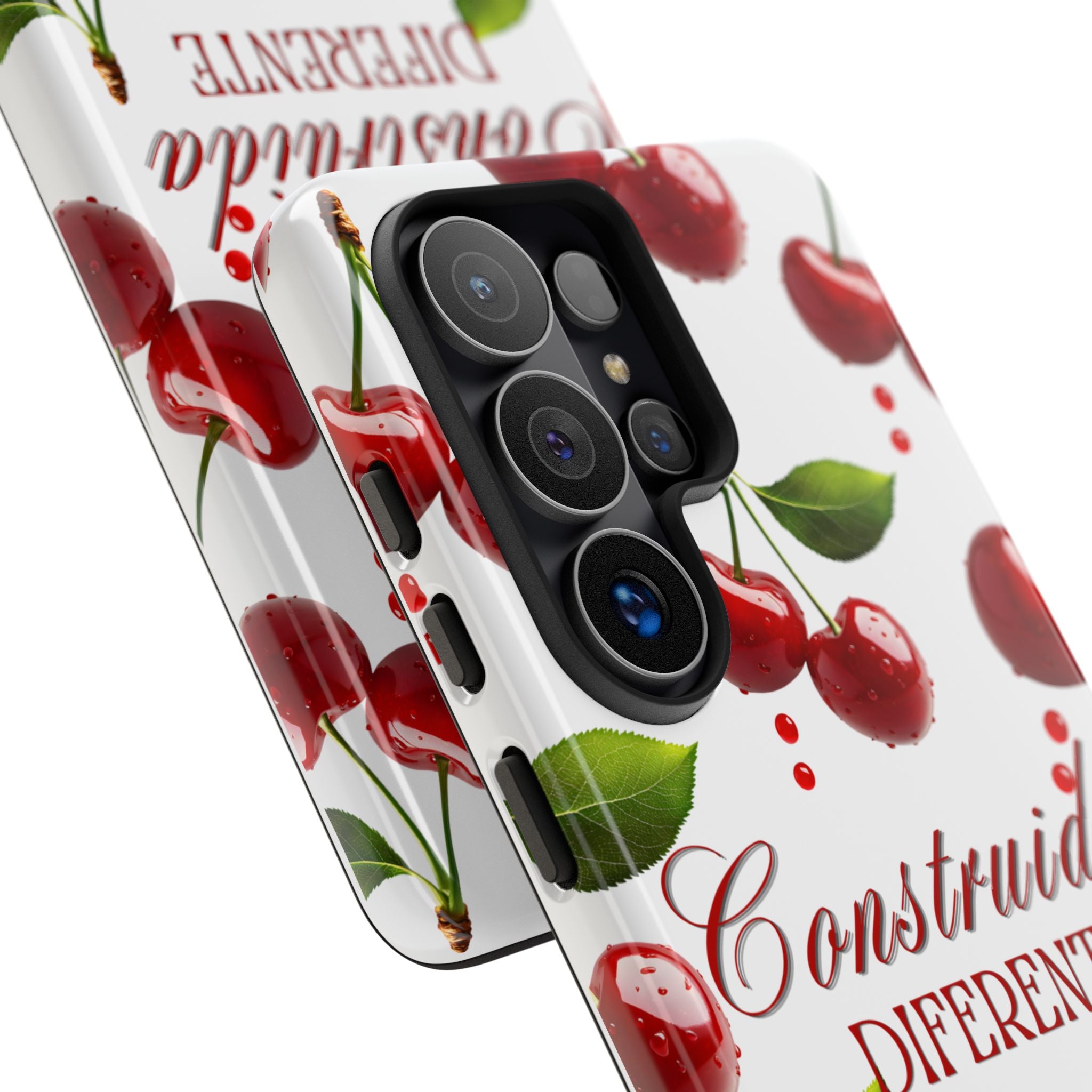 Cherry Pattern Phone Case — "Construida Diferente" Protective Tough Case