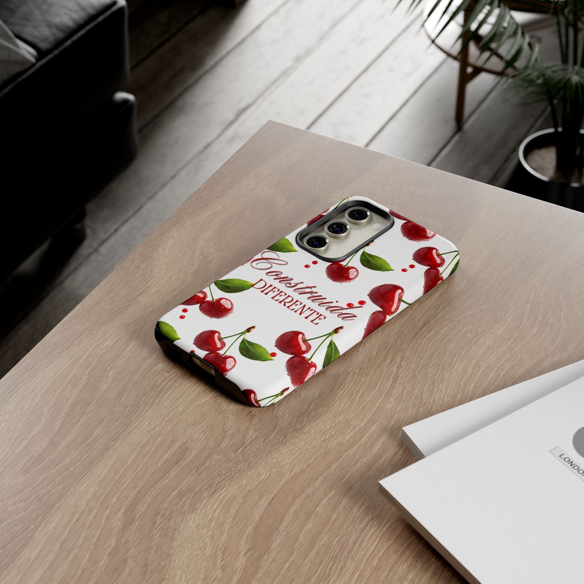 Cherry Pattern Phone Case — "Construida Diferente" Protective Tough Case