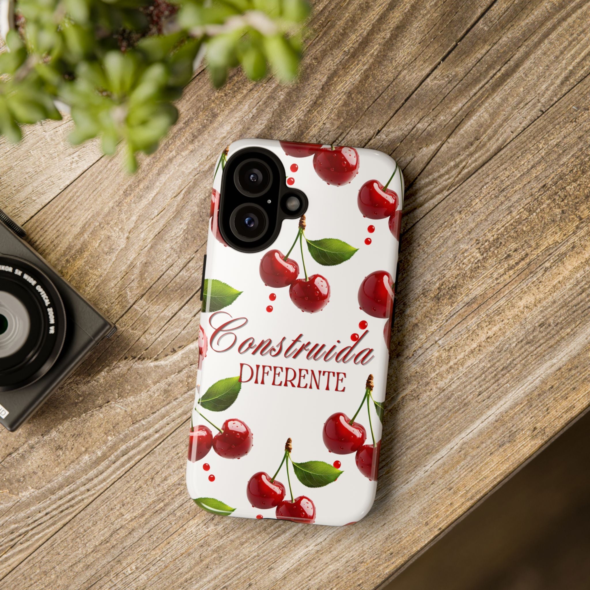 Cherry Pattern Phone Case — "Construida Diferente" Protective Tough Case