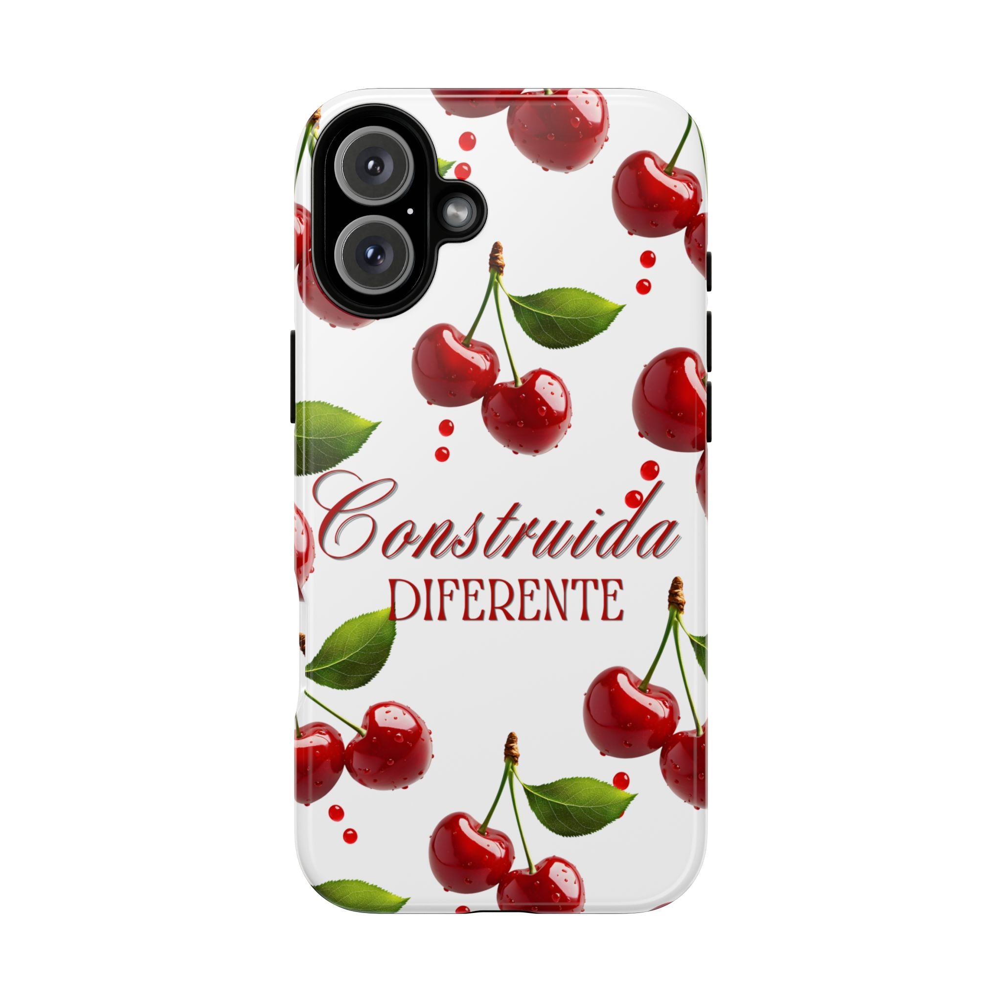 Cherry Pattern Phone Case — "Construida Diferente" Protective Tough Case