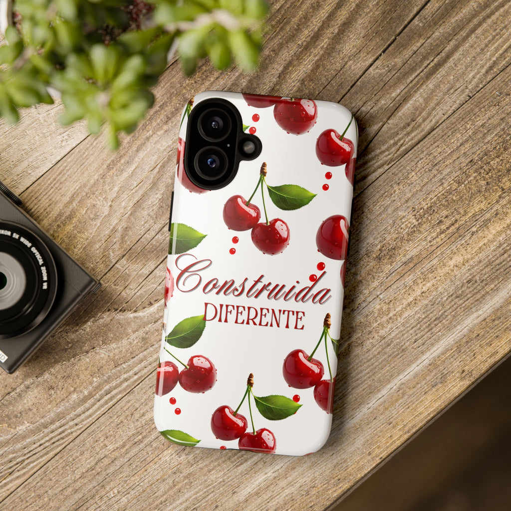 Cherry Pattern Phone Case — "Construida Diferente" Protective Tough Case