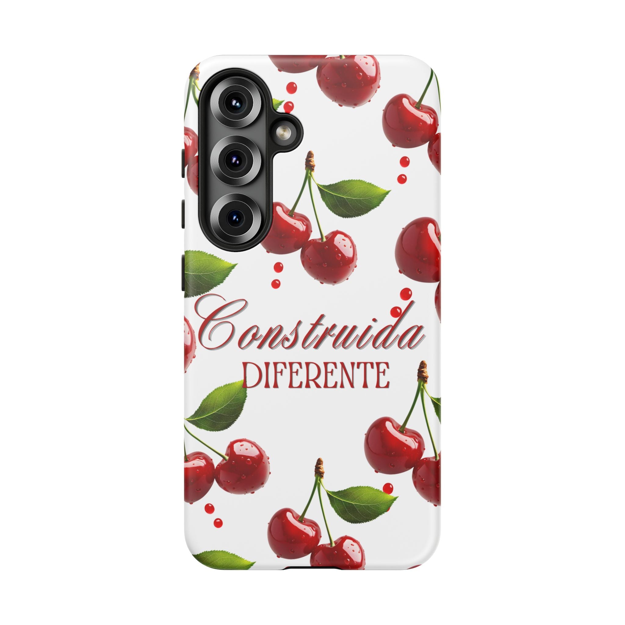 Cherry Pattern Phone Case — "Construida Diferente" Protective Tough Case