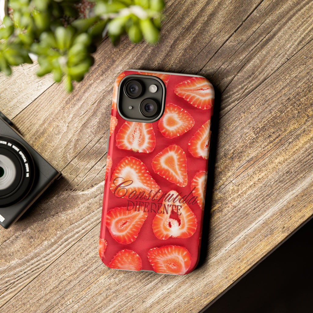 Strawberry Phone Case — Bold Red Fruit Pattern