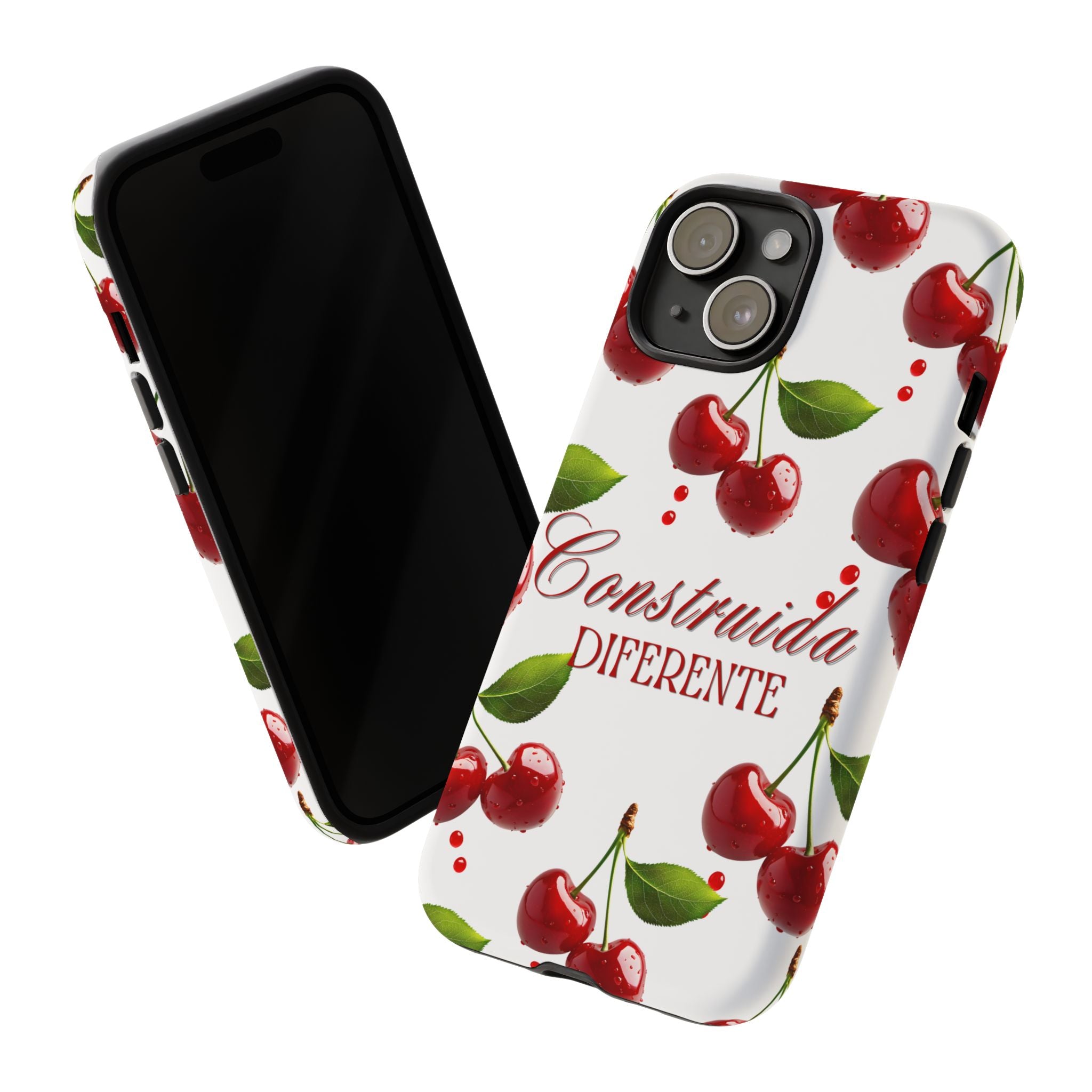 Cherry Pattern Phone Case — "Construida Diferente" Protective Tough Case