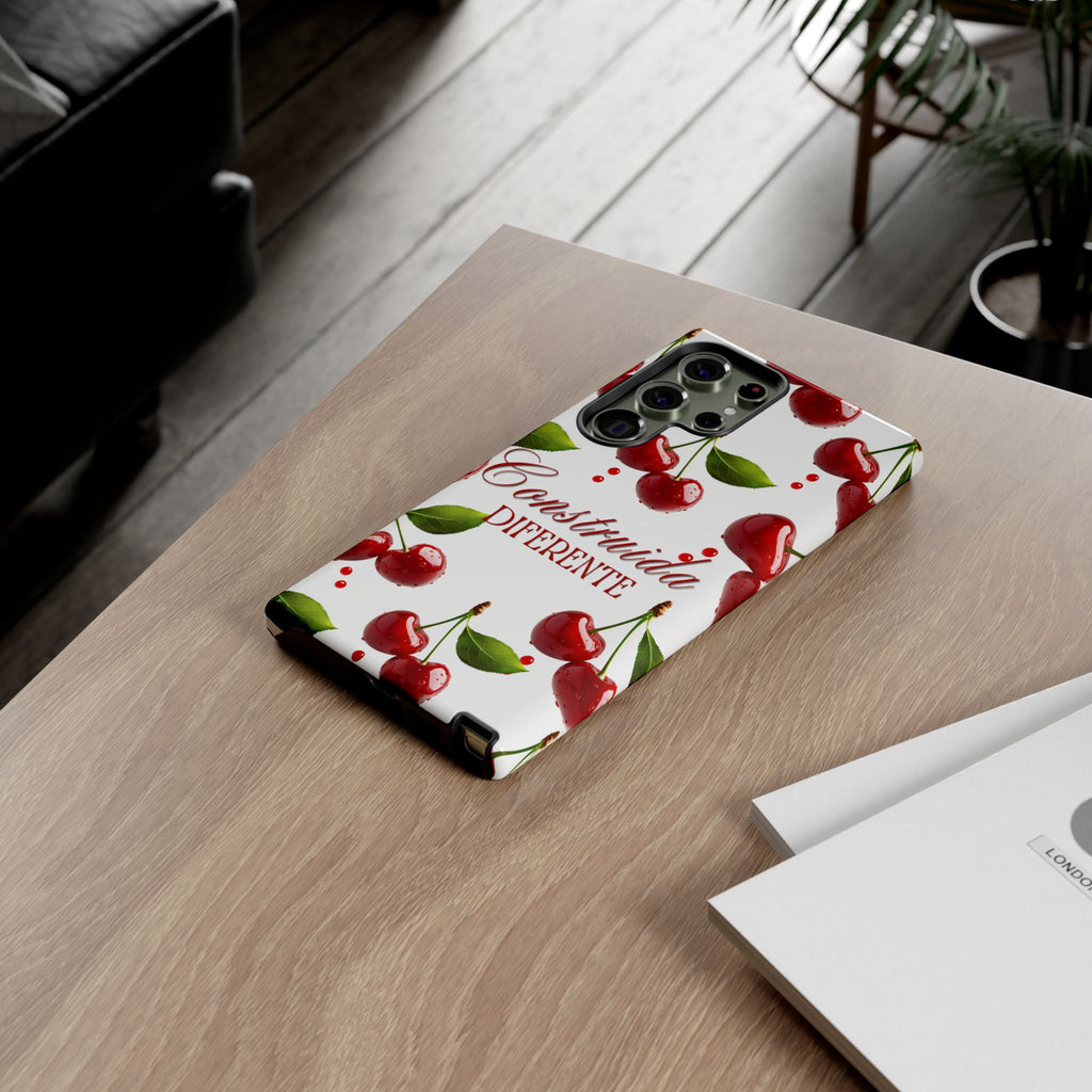 Cherry Pattern Phone Case — "Construida Diferente" Protective Tough Case
