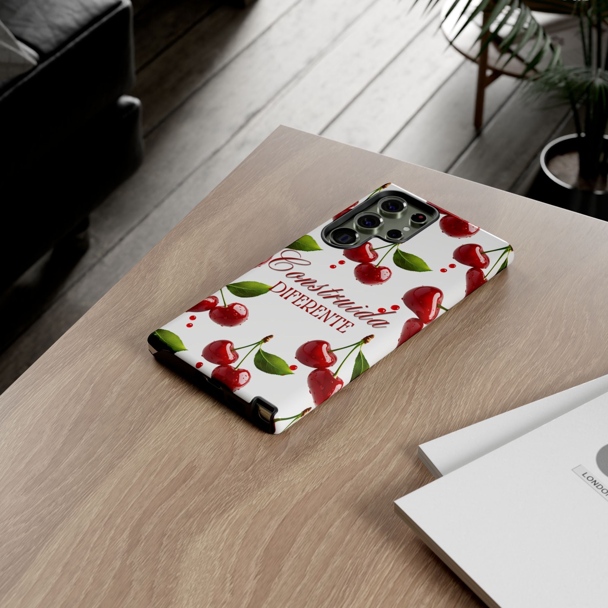 Cherry Pattern Phone Case — "Construida Diferente" Protective Tough Case