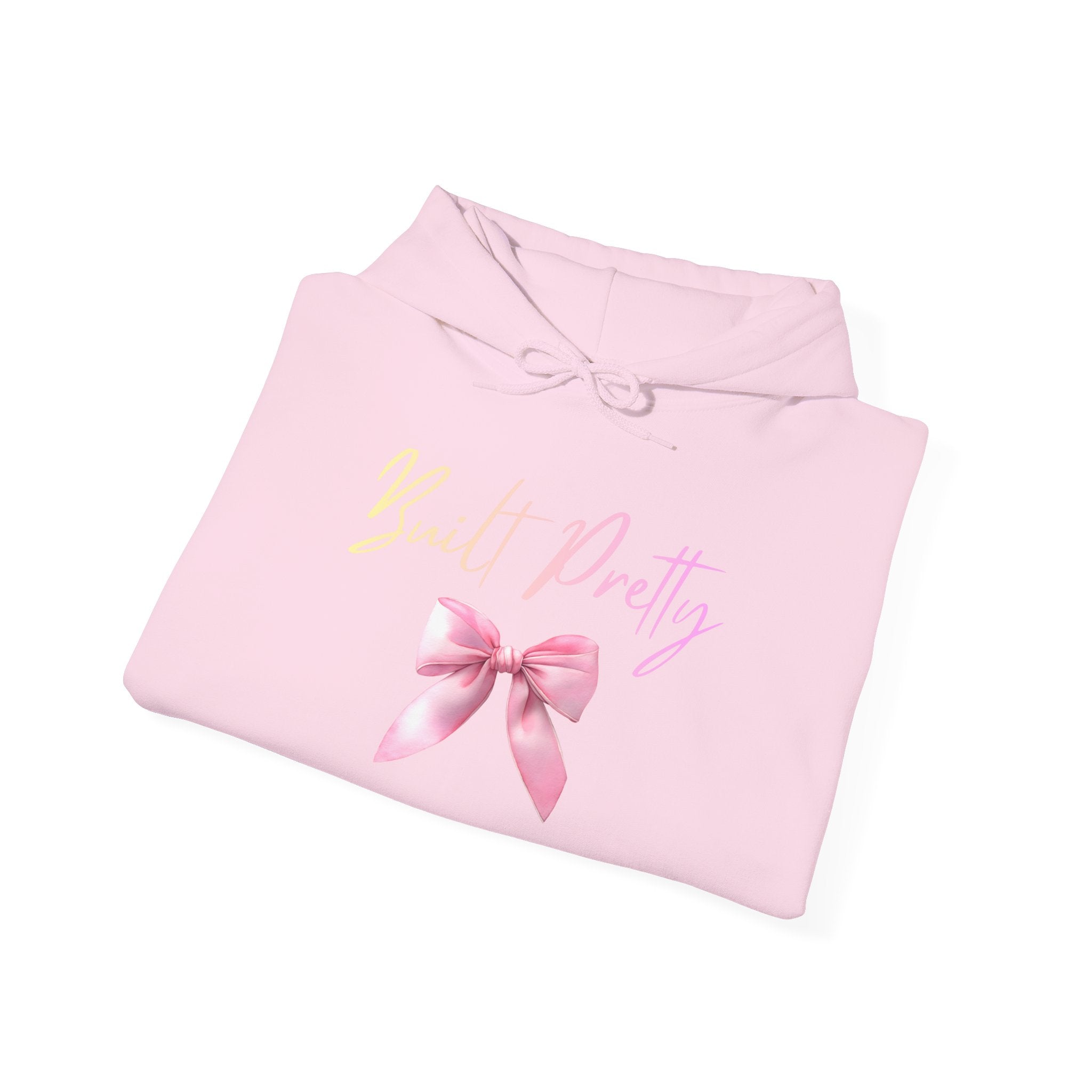 Pretty Bow Hoodie — "Built Pretty" Pink Ribbon Graphic