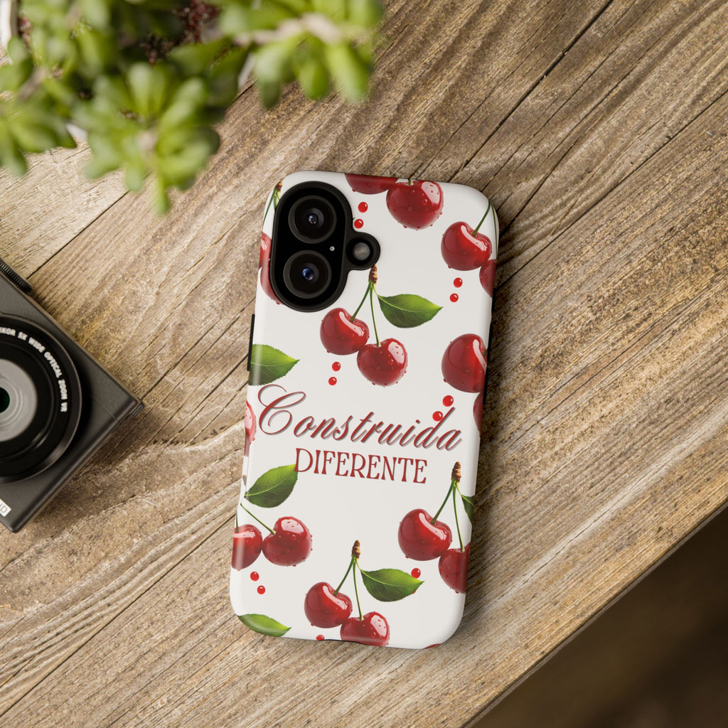 Cherry Pattern Phone Case — "Construida Diferente" Protective Tough Case
