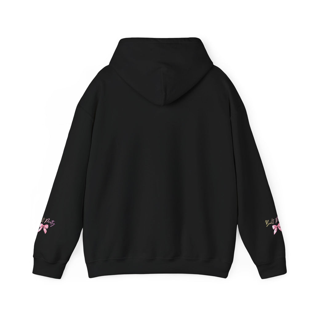 Pretty Bow Hoodie — "Built Pretty" Pink Ribbon Graphic