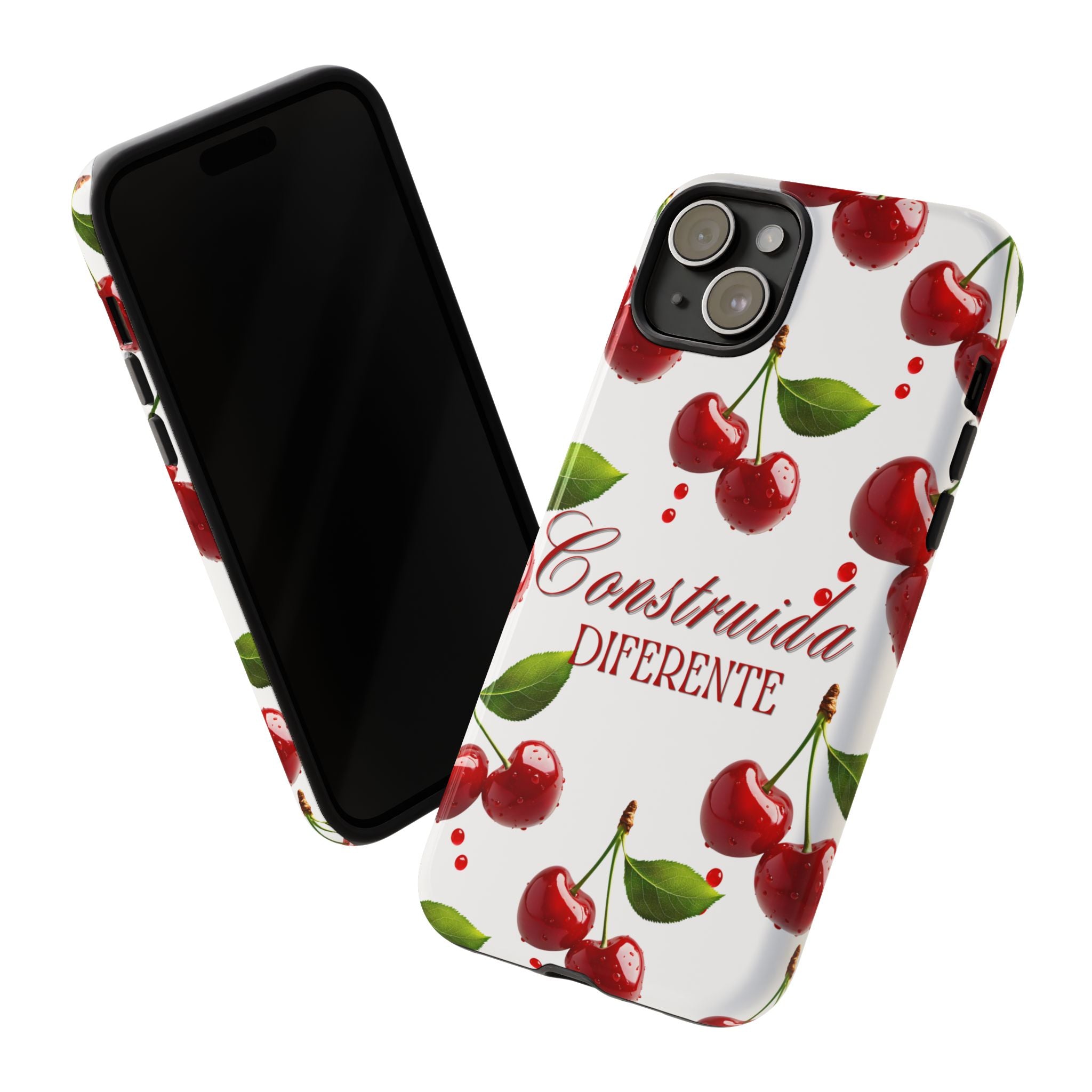 Cherry Pattern Phone Case — "Construida Diferente" Protective Tough Case